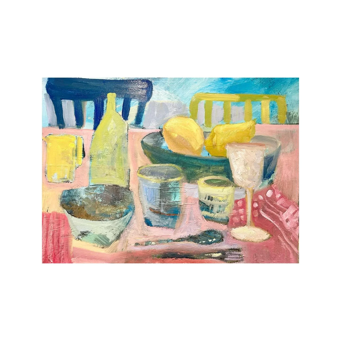 I&rsquo;ve loved working on this experimental still life painting over the weekend. Hoping to have it finished ready for the @dunmowartgroup Art Exhibition at St Mary&rsquo;s Church in Dunmow over the weekend of 11th and 12th October. 

#everydaystil