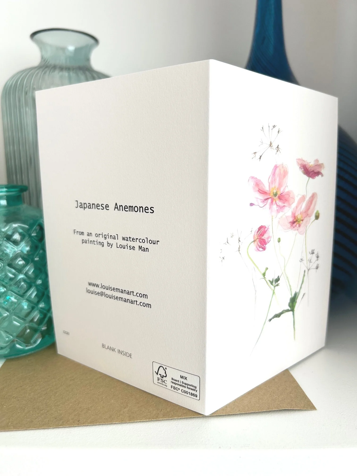 Japanese Anemones card by Louise Man
