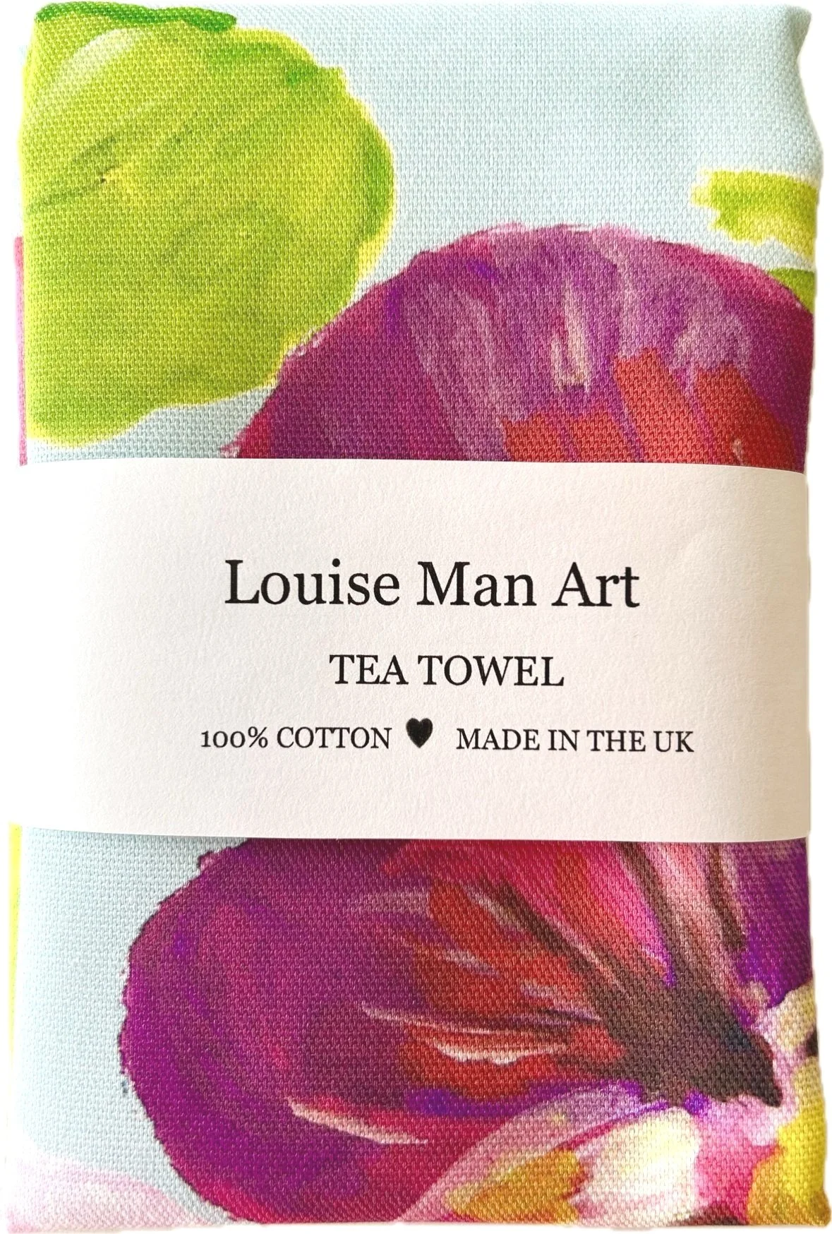 Pansies tea towel by Louise Man