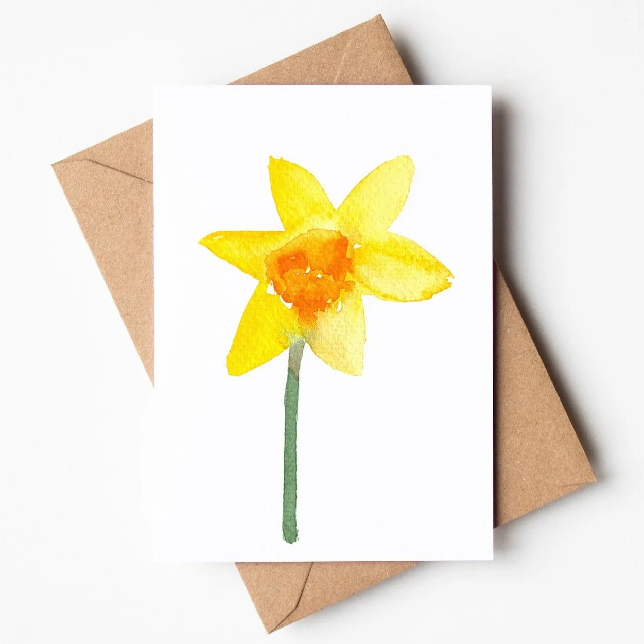 A6 daffodil greetings card by Louise Man