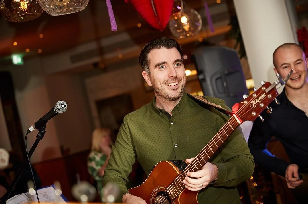 Yeah he&rsquo;s alright too... #frontman #smile #poser #princecharming #acousticguitar #weddingband #band #liveband #livemusic #music #rock #rockout #indie #indierock #pop #hireaband #theinlaws #singer #guitarist #guitarrock #airguitar #party #dancin