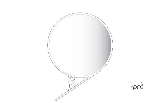 The Mirror 1 shown in different orientations, demonstrating how the "face" of the mirror rotates to change the visual expression.