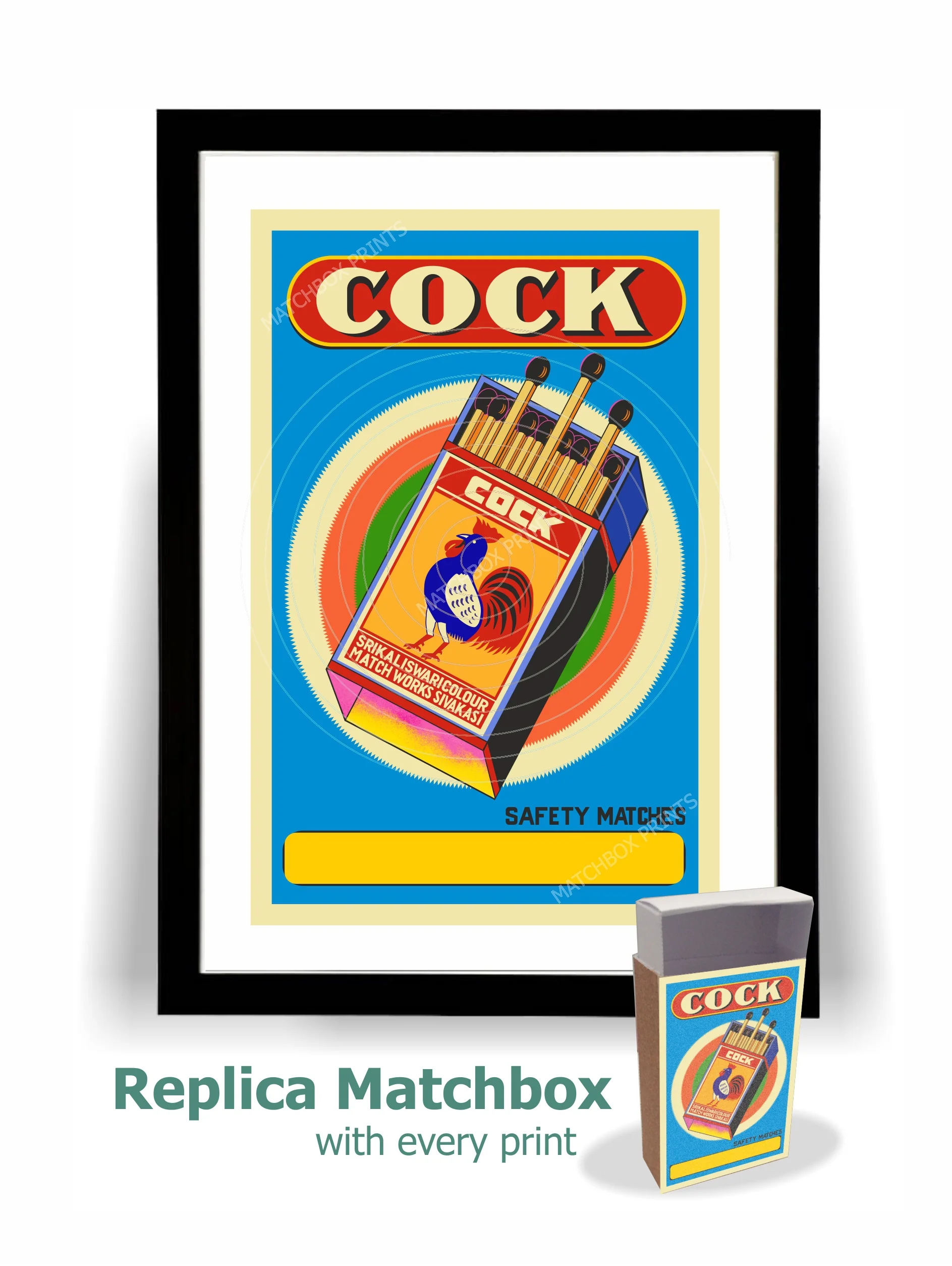 The Cock Matchbox Print