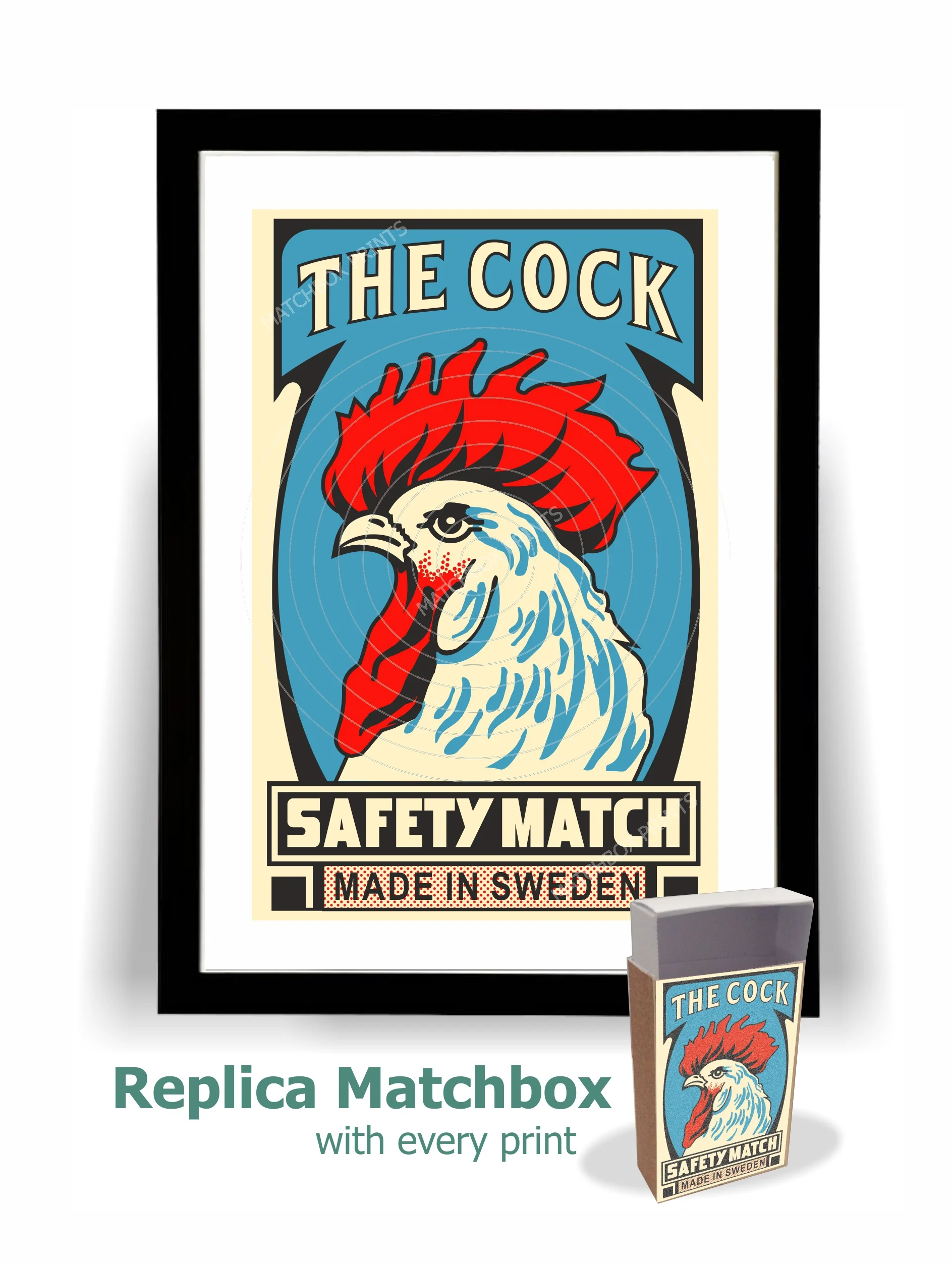 The Cock Sweden Matchbox Print