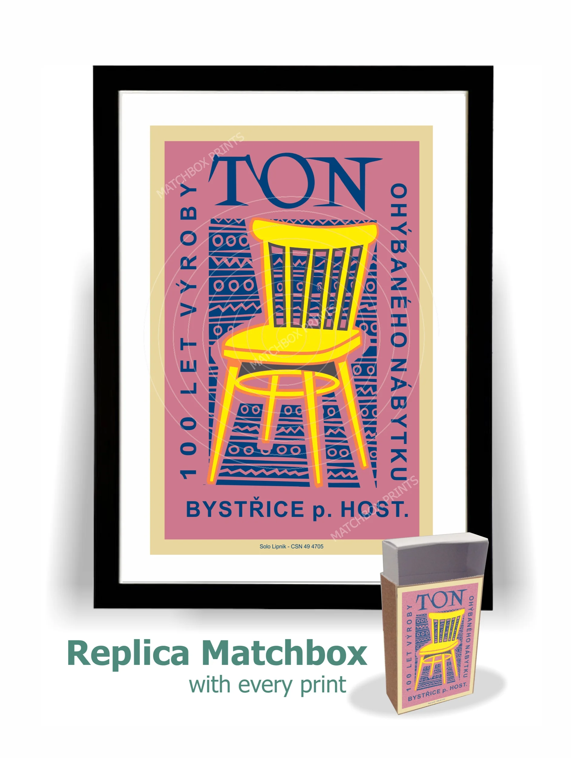  Ton Furniture Czechoslovakia Chair Matchbox Print
