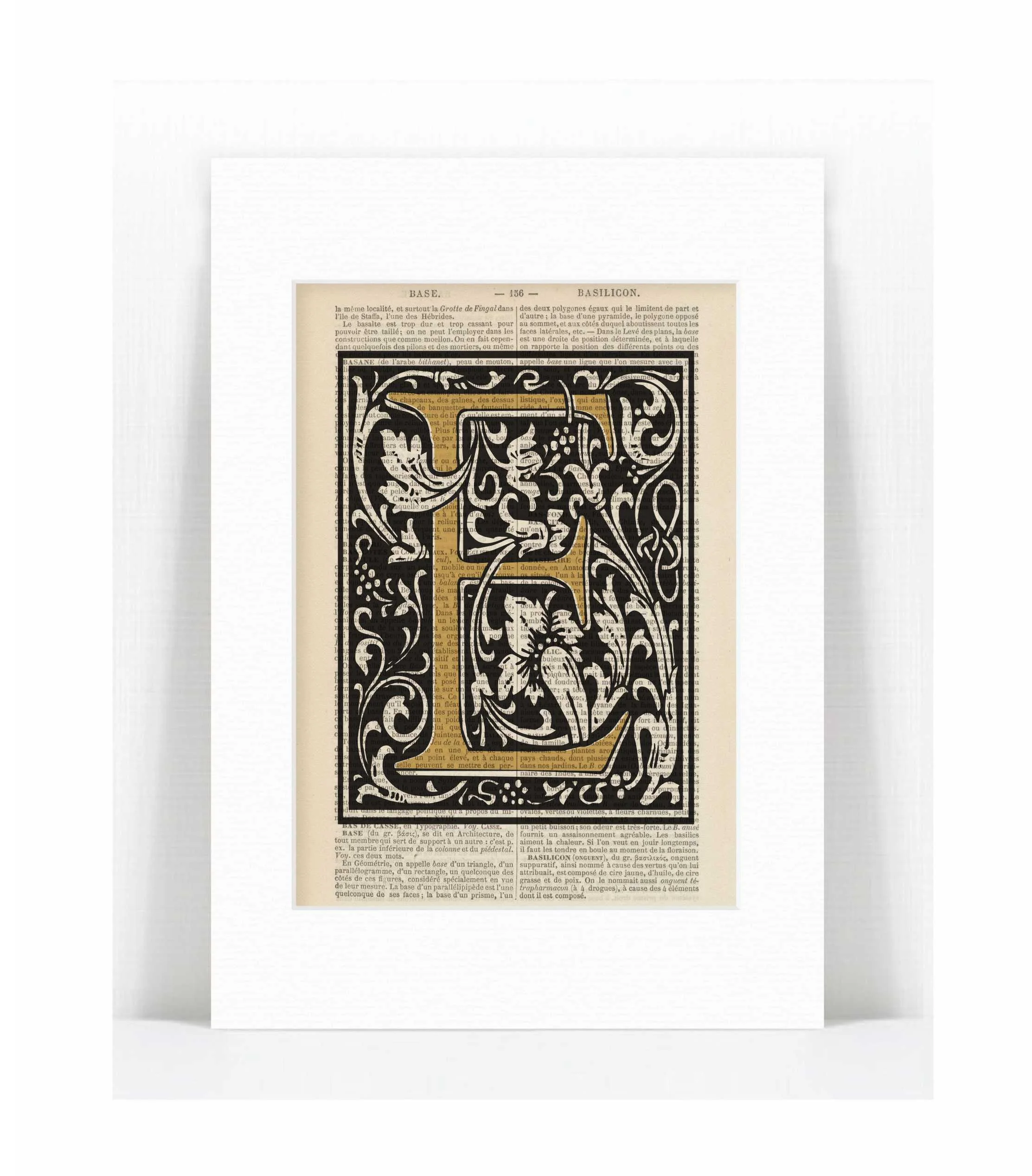 Decorative  E Initial Name Print