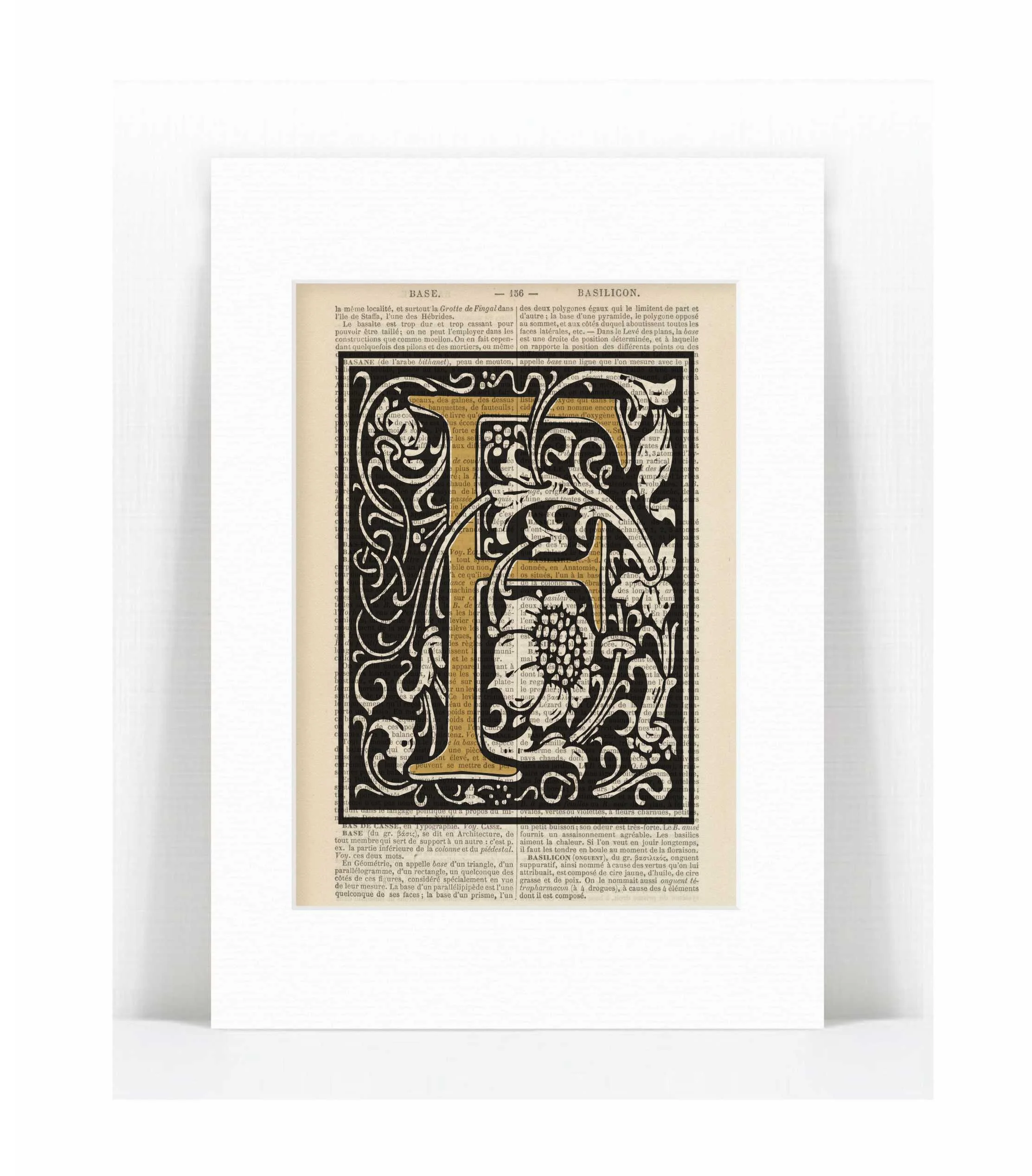 Decorative F Initial Name Print