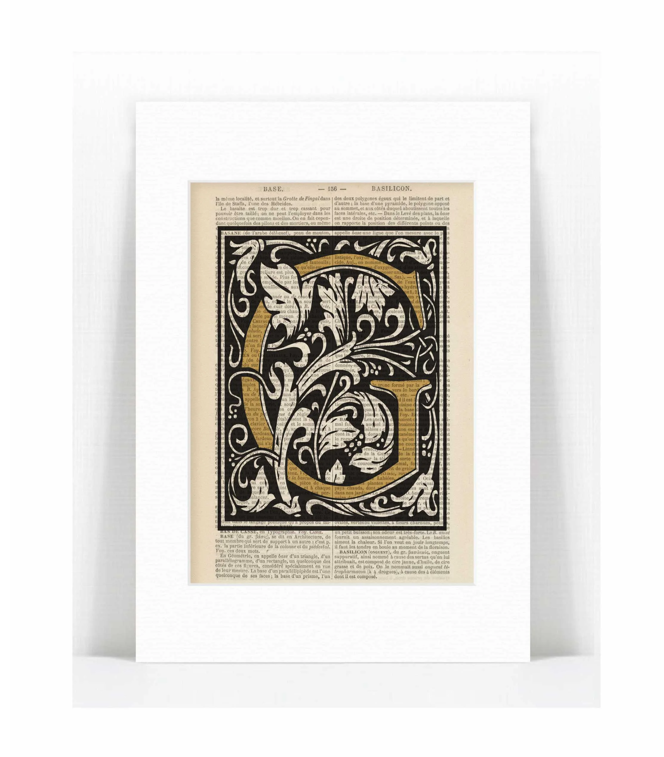 Decorative G Initial Name Print