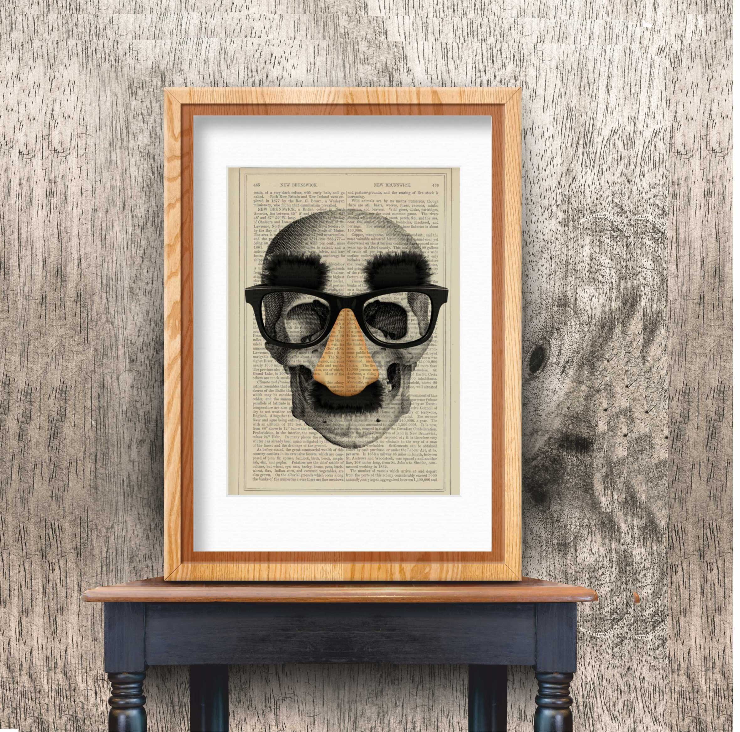 Groucho Mask Skull Print
