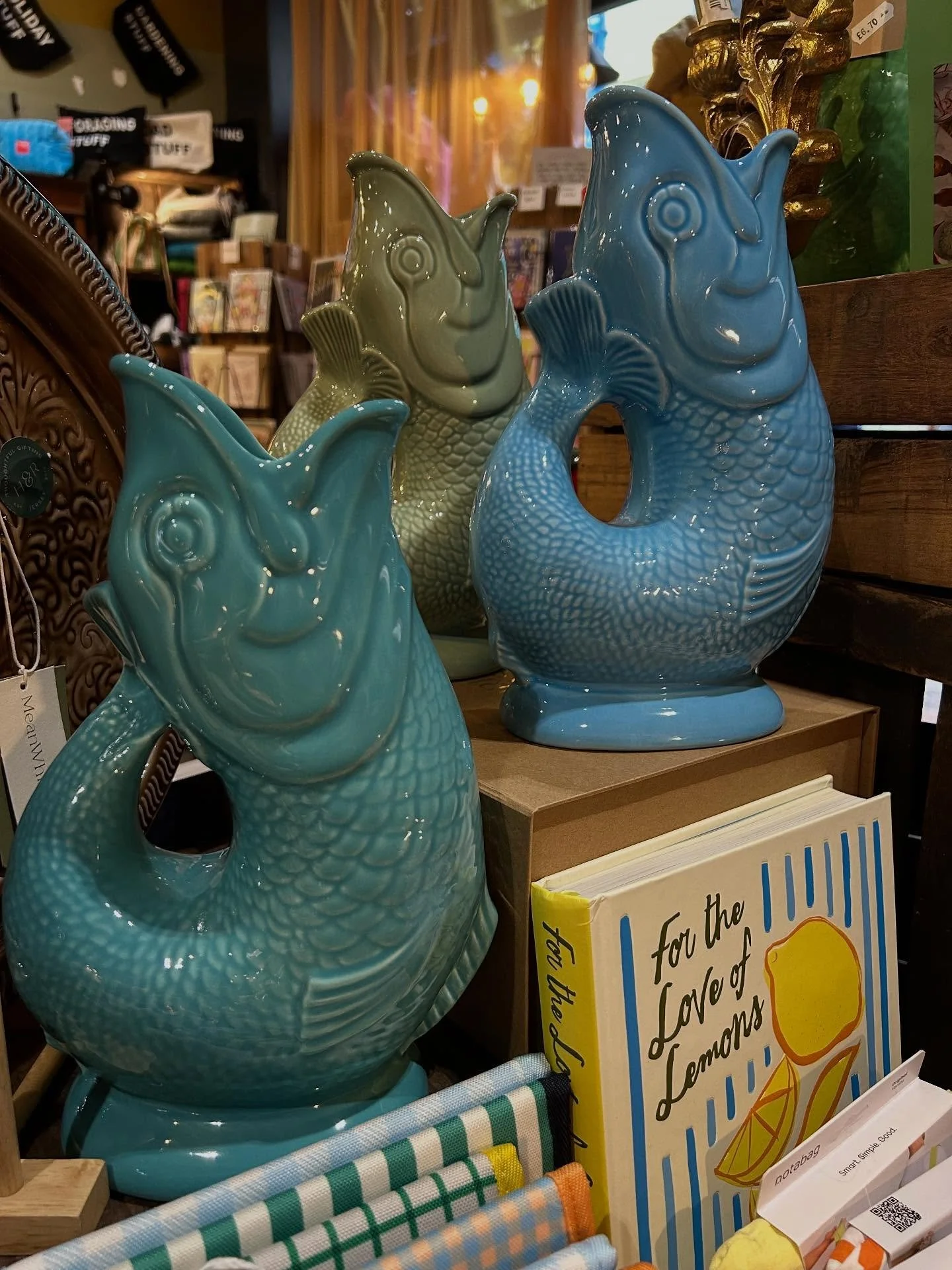 Lots of newness in the shop at the moment!

We not only have the iconic Gurgly jugs in store, but beautiful mulberry silk scrunchies and eye masks, fabulous battery powered fabric taper candles (don&rsquo;t they so look realistic!), and sea swimming 