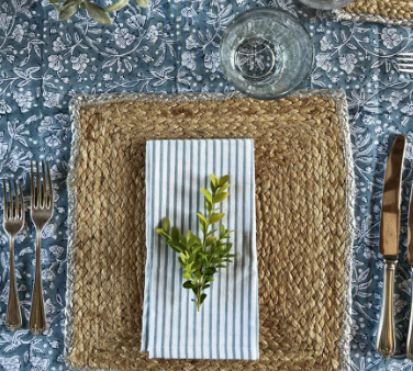 The set of block-printed cotton napkins