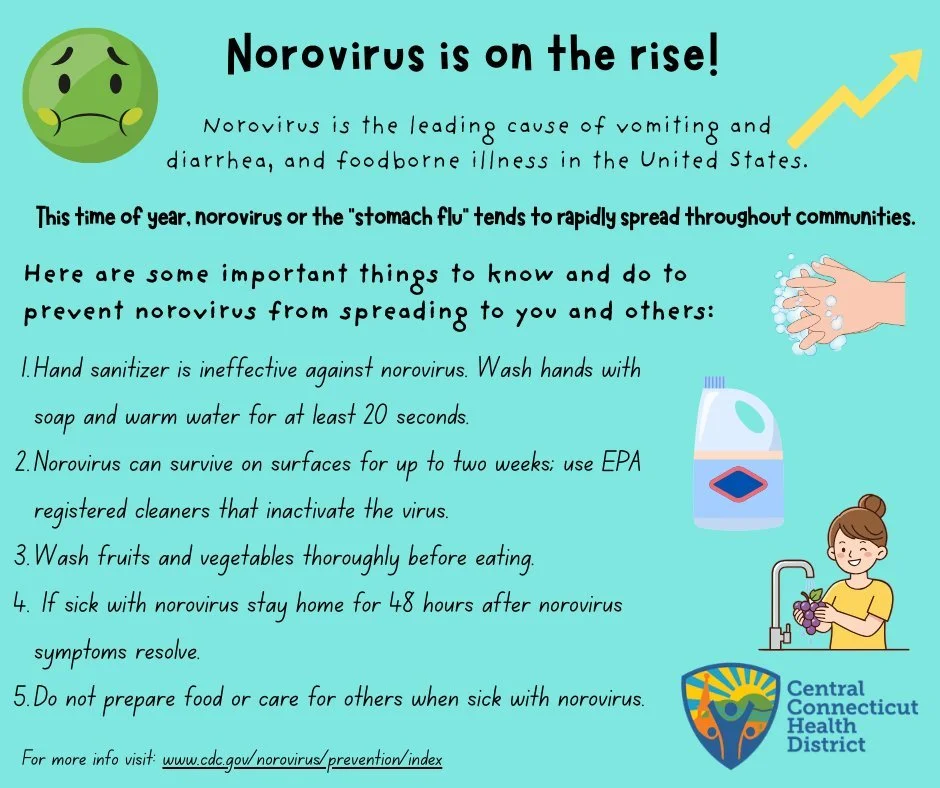 Norovirus season is here! 🦠 It spreads fast, but you can help stop it. Here&rsquo;s how:

🧼 Wash hands with soap &amp; warm water for 20 seconds&mdash;hand sanitizer isn&rsquo;t enough!
🧴 Clean surfaces with EPA-registered disinfectants and follow