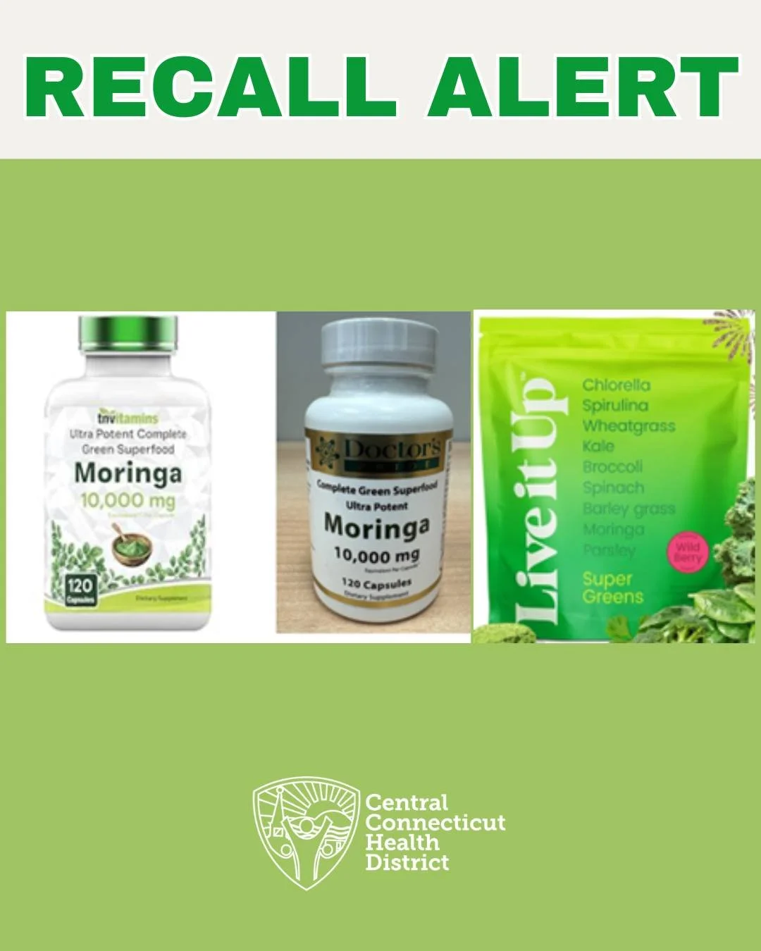🚨 CONNECTICUT HEALTH ALERT: Salmonella Outbreak Linked to Moringa Supplements 🚨

Multistate Salmonella outbreak linked to dietary supplements containing moringa leaf powder. A total of 97 illnesses and 26 hospitalizations were reported across 32 st