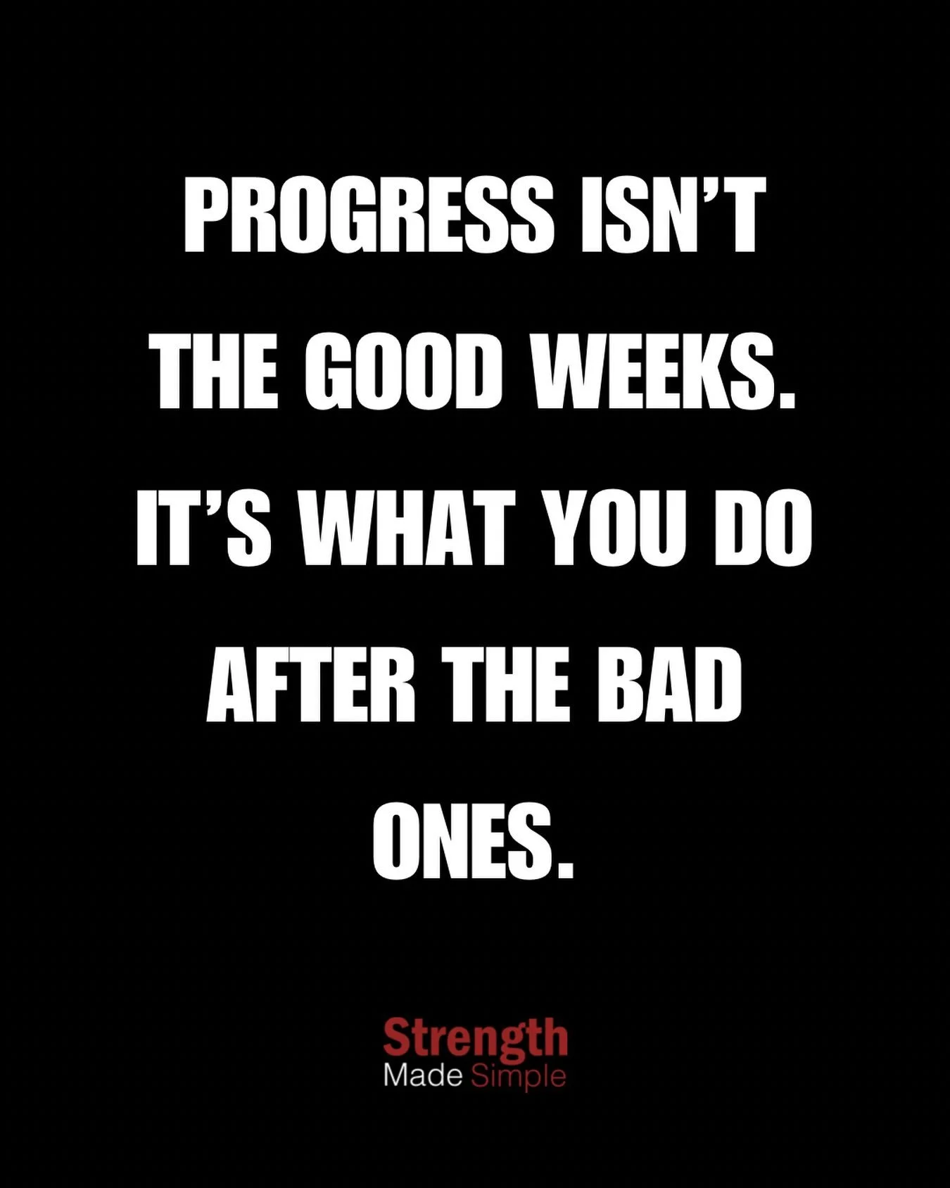 Everyone loves a good week. Three sessions in, eating well, energy&rsquo;s up &mdash; easy.

The real test is what happens after the bad one. The week work exploded, you missed two sessions, and the takeaway pizza won on Thursday.

Do you write the w