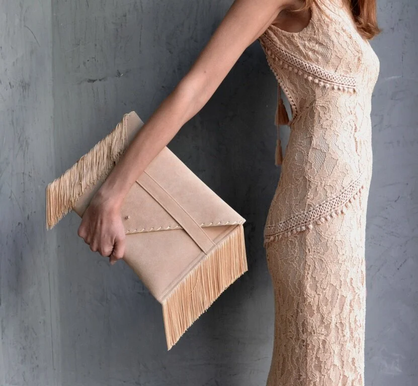 Medusa Clutch in sand beige