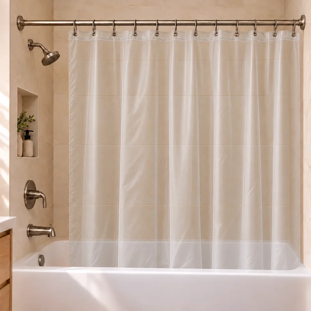 Clear shower liner lifestyle