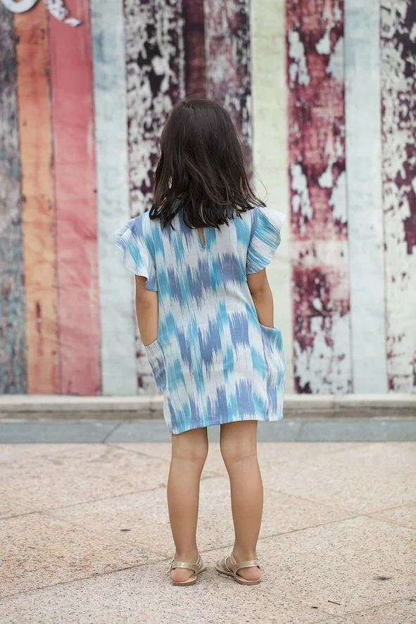 Weekend Dress in Double Blue Ikat 3.jpg