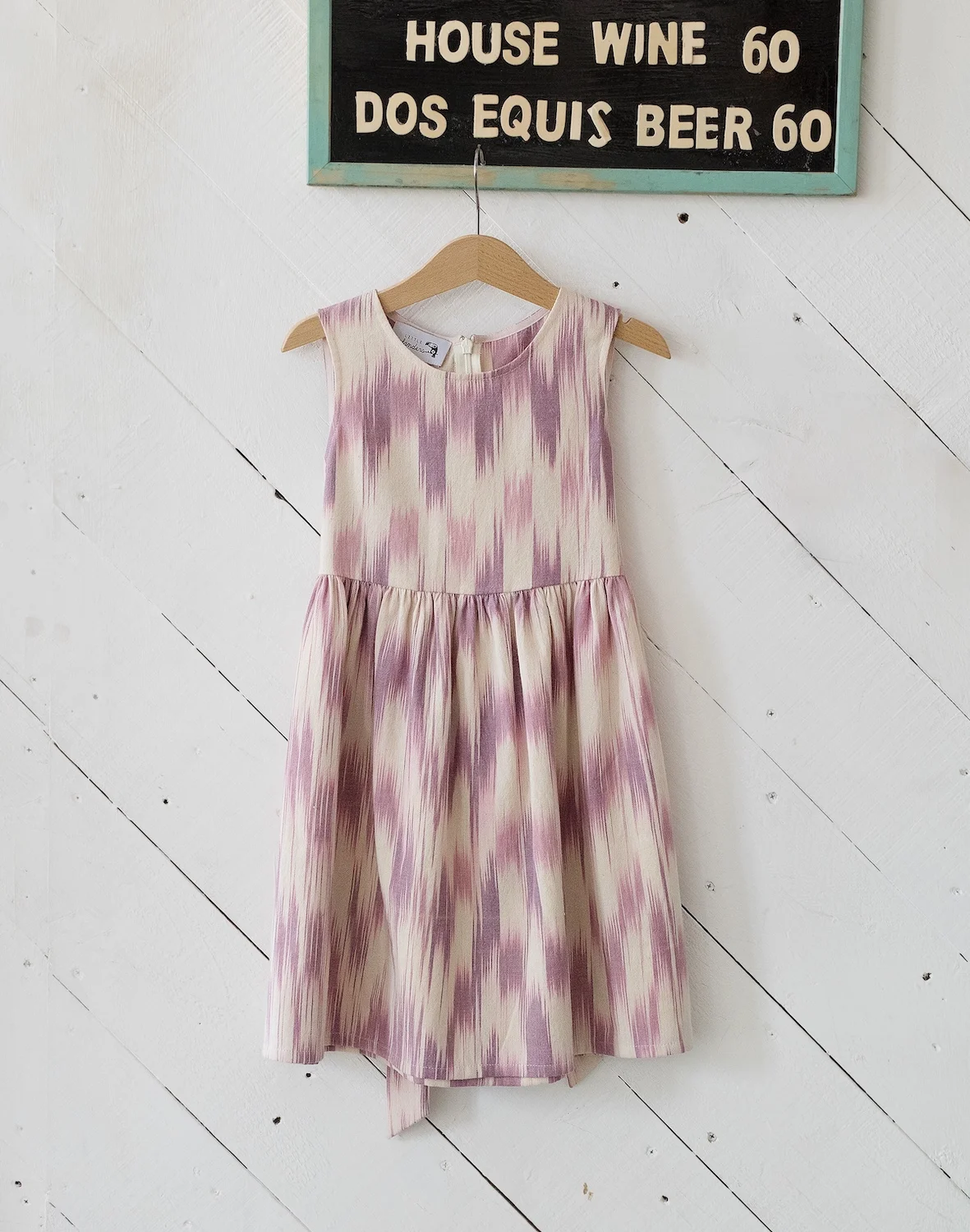 Promenade Dress in Dusky Rose Ikat_front.jpg
