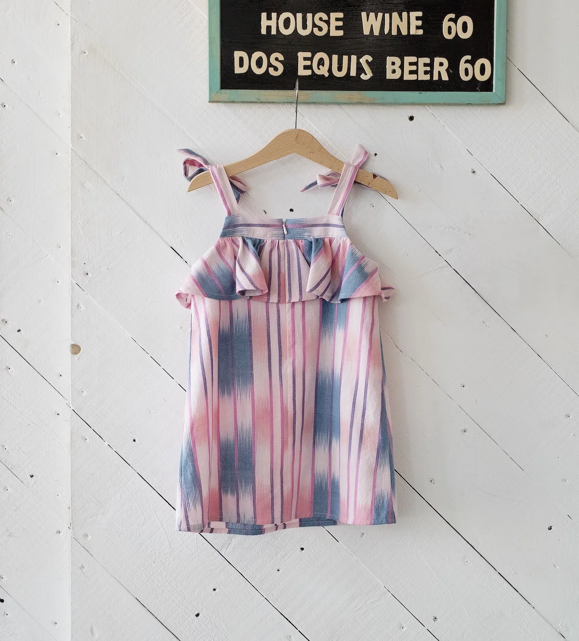 Riviera Dress in Pink_ Blue Ikat_back.jpg