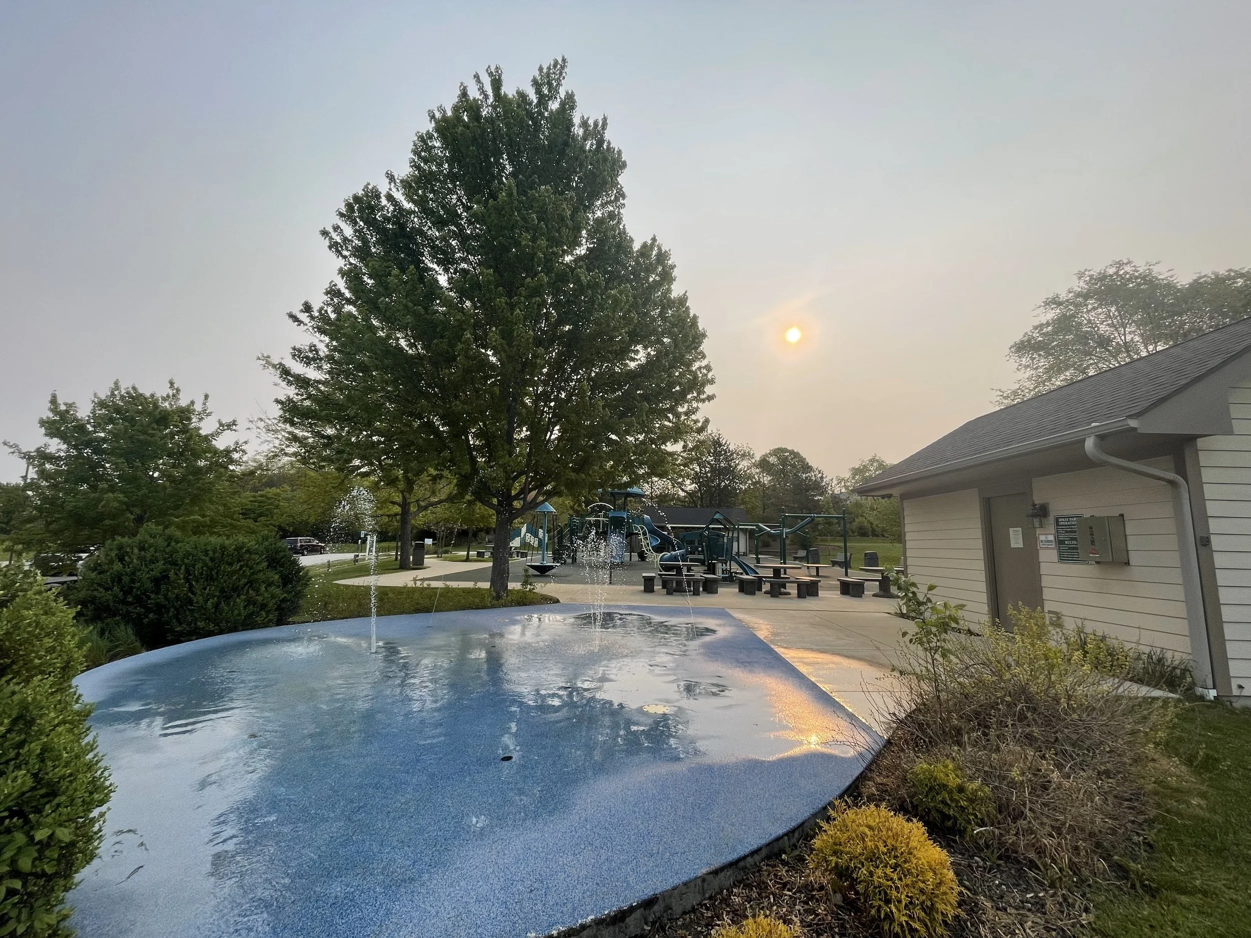 Splash pad and outdoor bathroom will be OPEN today!!!!! 