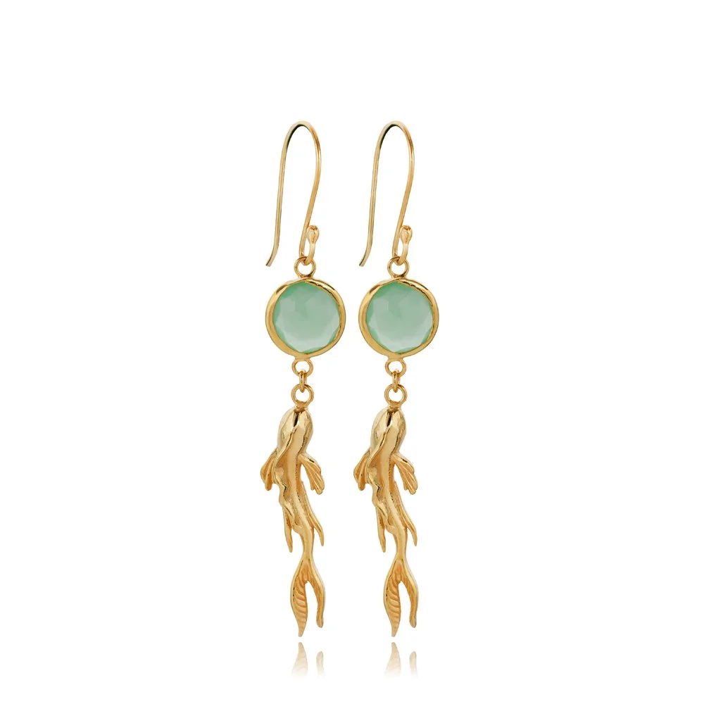 Aqua Fish Earrings