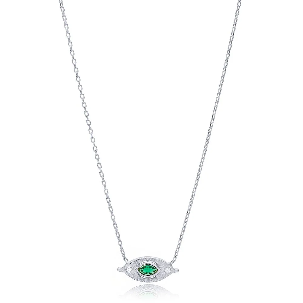 Green Eye Necklace Silver.jpg
