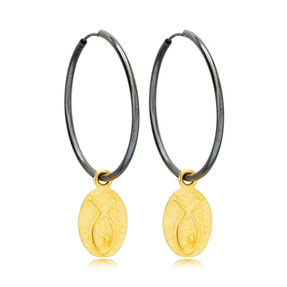 Amici Jewellery Fish Hoop Earrings.jpg