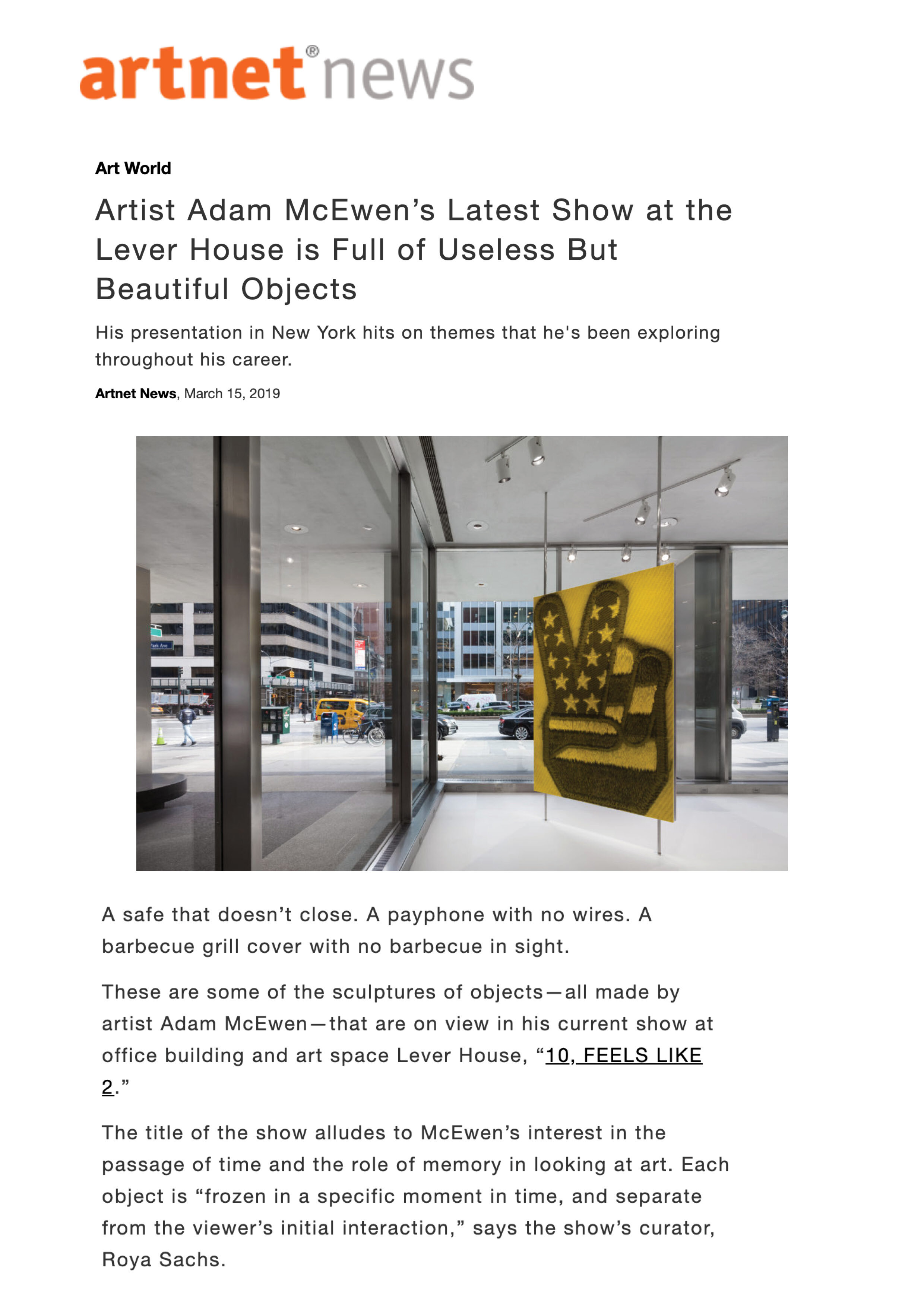 ARTNET NEWS | MARCH 2019