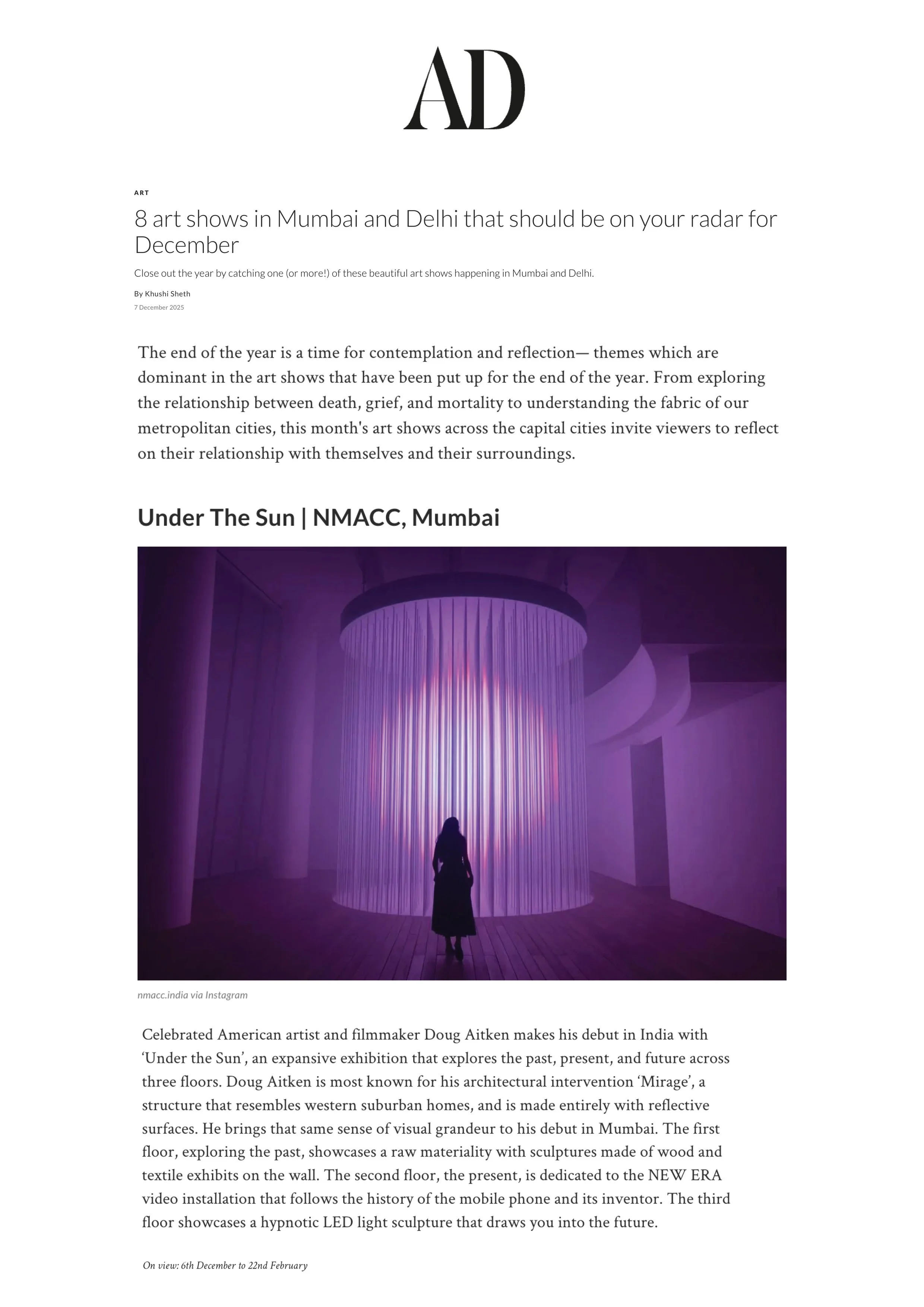 ARCHITECTURAL DIGEST INDIA | DECEMBER 2025
