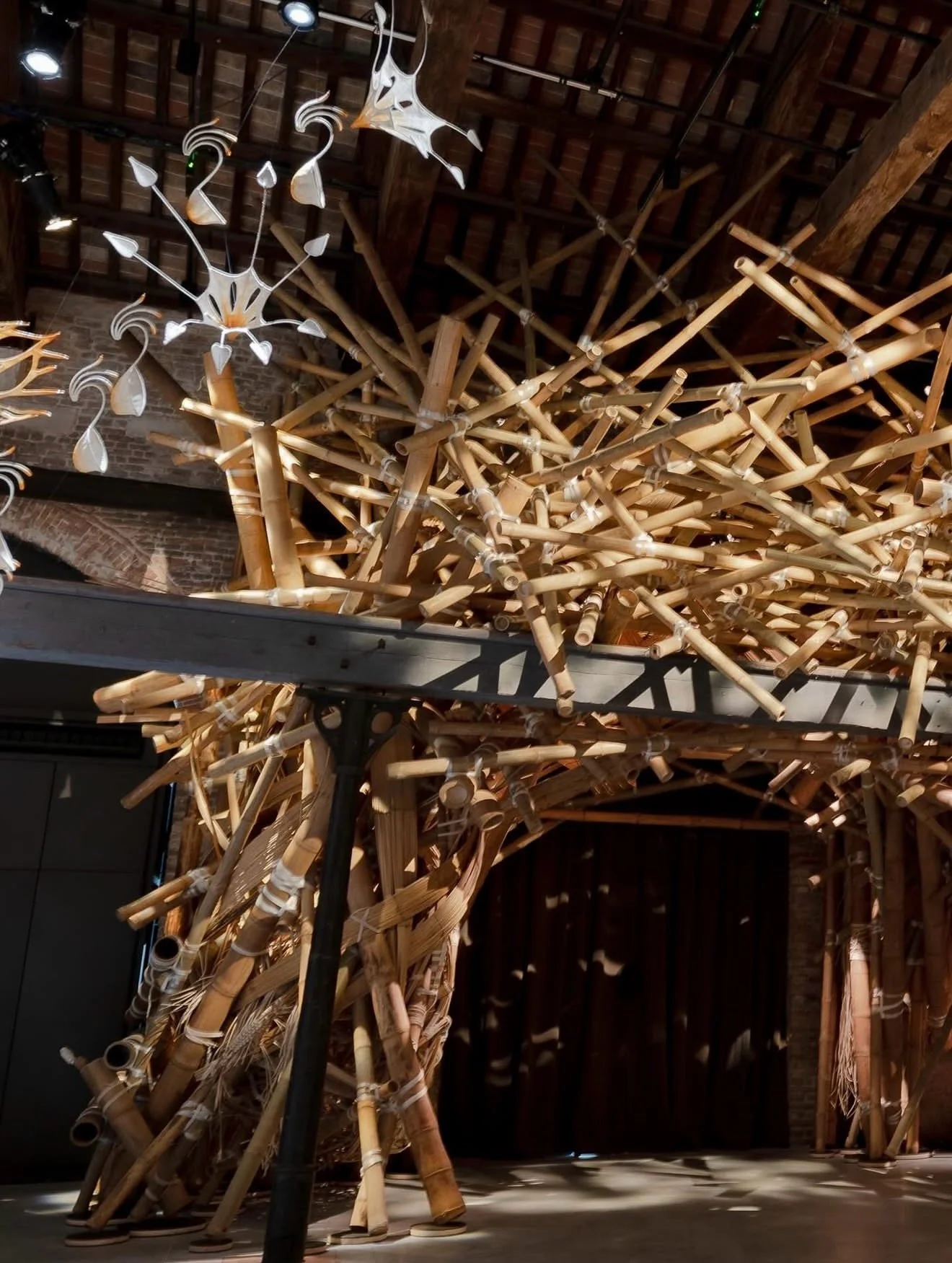 Seeing @asimwaqif &lsquo;Chaal&rsquo; at the India Pavilion @indiainvenice, Venice Biennale 2026 feels deeply personal. Two years ago, Triadic curated Liminal Gaps at @nmacc.india , and this was one of its centrepieces.
A handwoven bamboo installatio