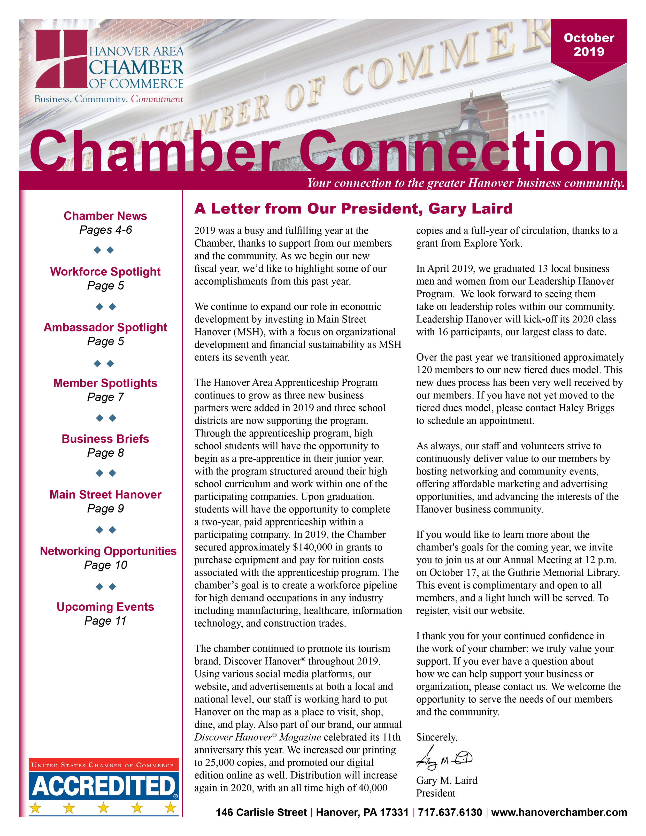 October 2019 Chamber Connection Newsletter