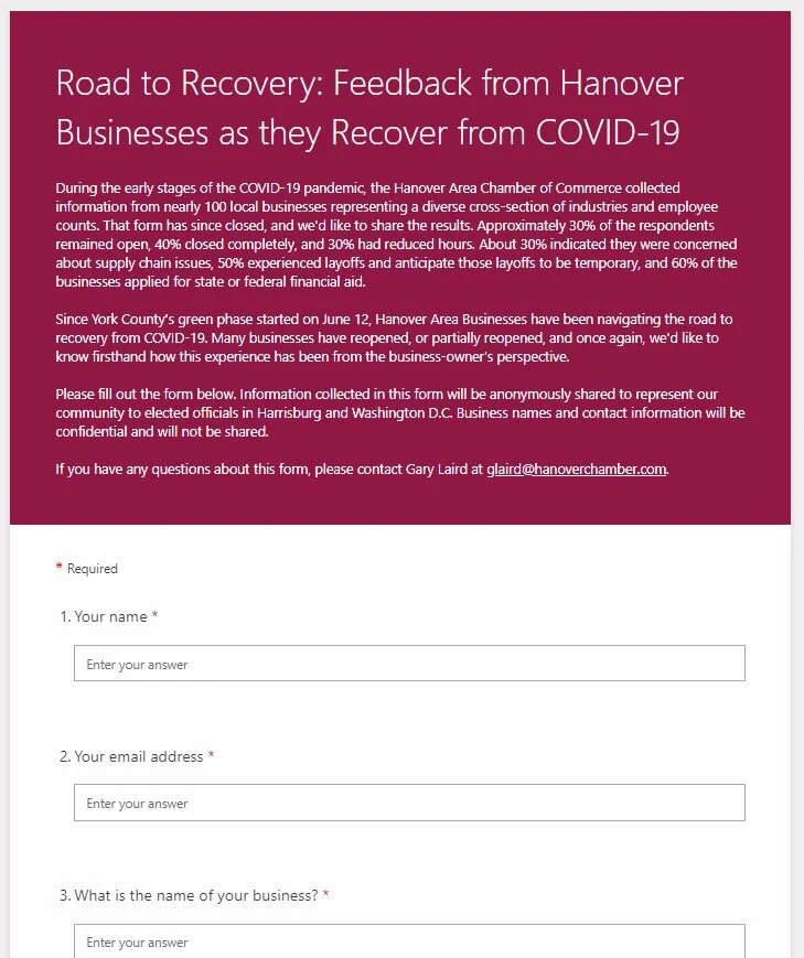 Road to Recovery: Feedback Needed