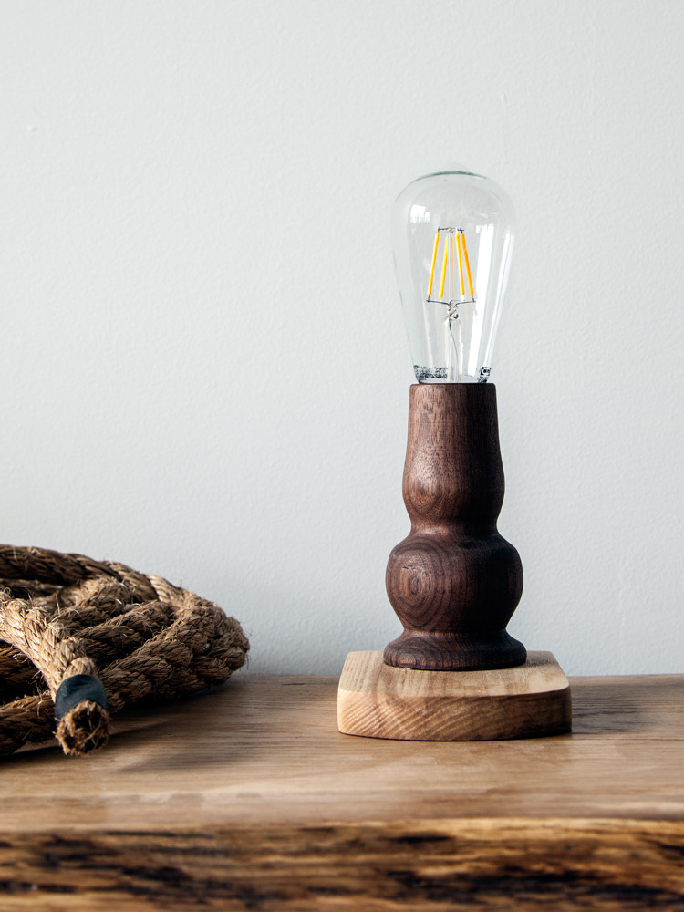 Black Walnut And Ash Desk Lamp