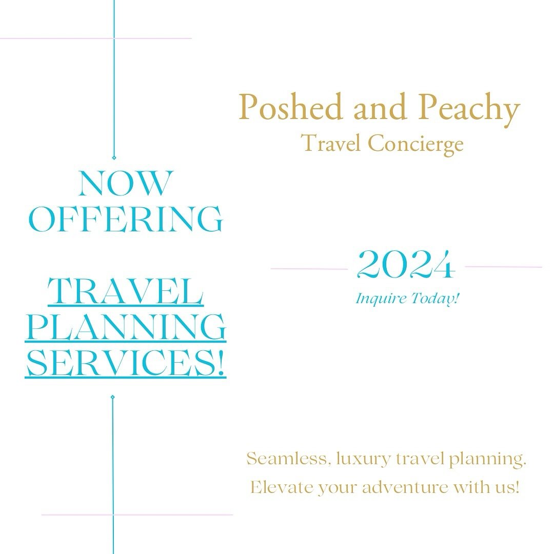 👏🏾✨Introducing Poshed and Peachy Travel Concierge✨👏🏾
⠀⠀⠀⠀⠀⠀⠀⠀⠀
✨✨WE ARE LIVE ✨✨and EXCITED TO INTRODUCE brand new services!!! Now offering luxury travel experiences which include destination weddings🏖️💍, honeymoon planning💕, group + celebrator