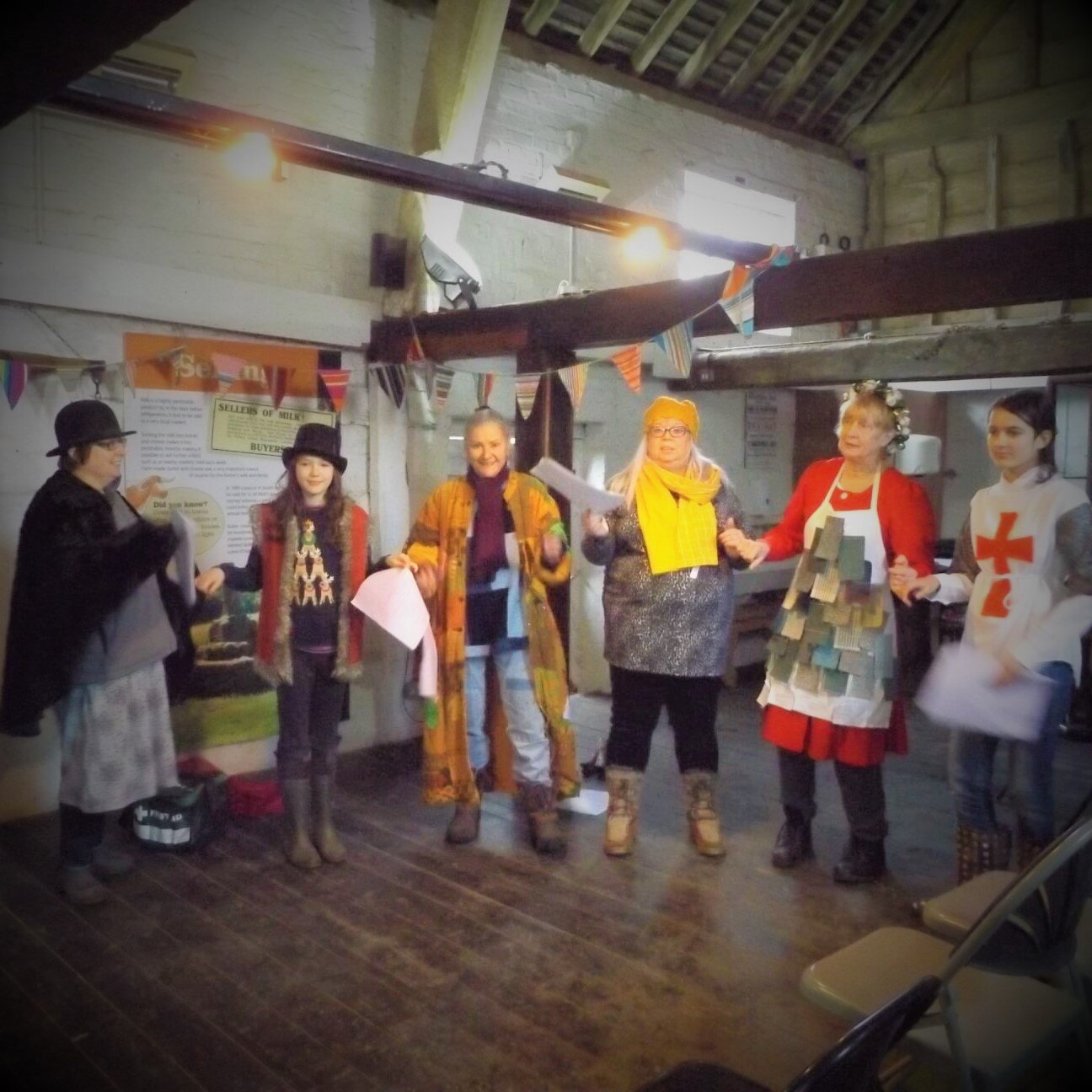 Members of FOLK performing a local mummers play 