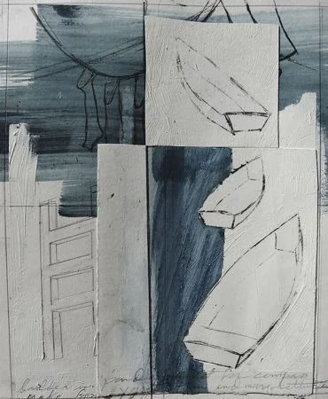  Conversations On The Beach #4- Spring list, putting in the ladder, going back and forth- 8"x10"-2014 