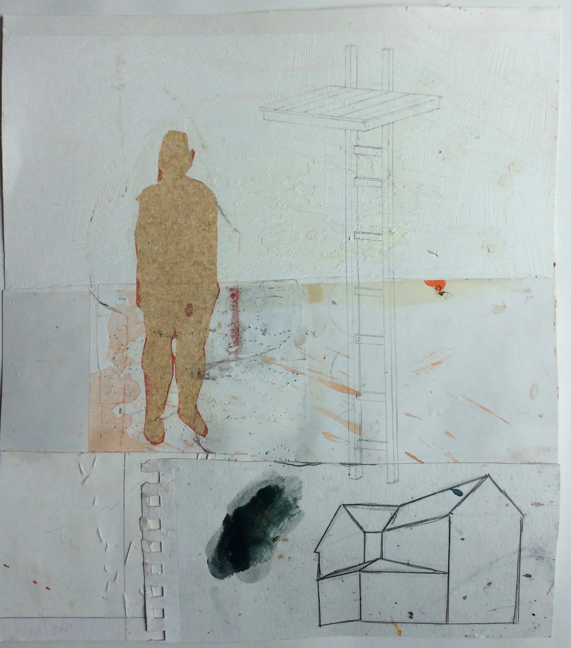  Shadow-14"x12"–mixed media on paper, 2016 