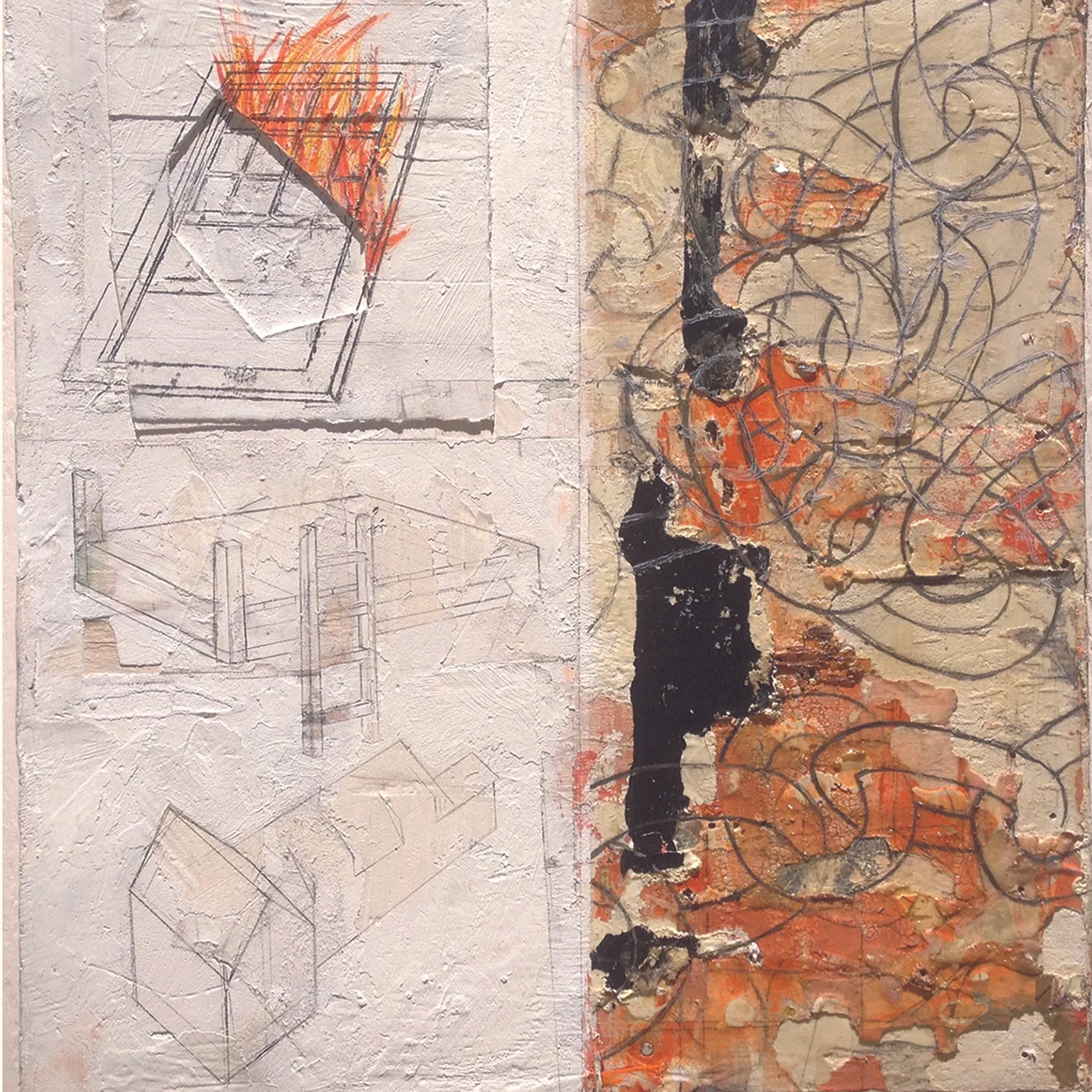  Summer Fire-13"x13"x2"-2015 