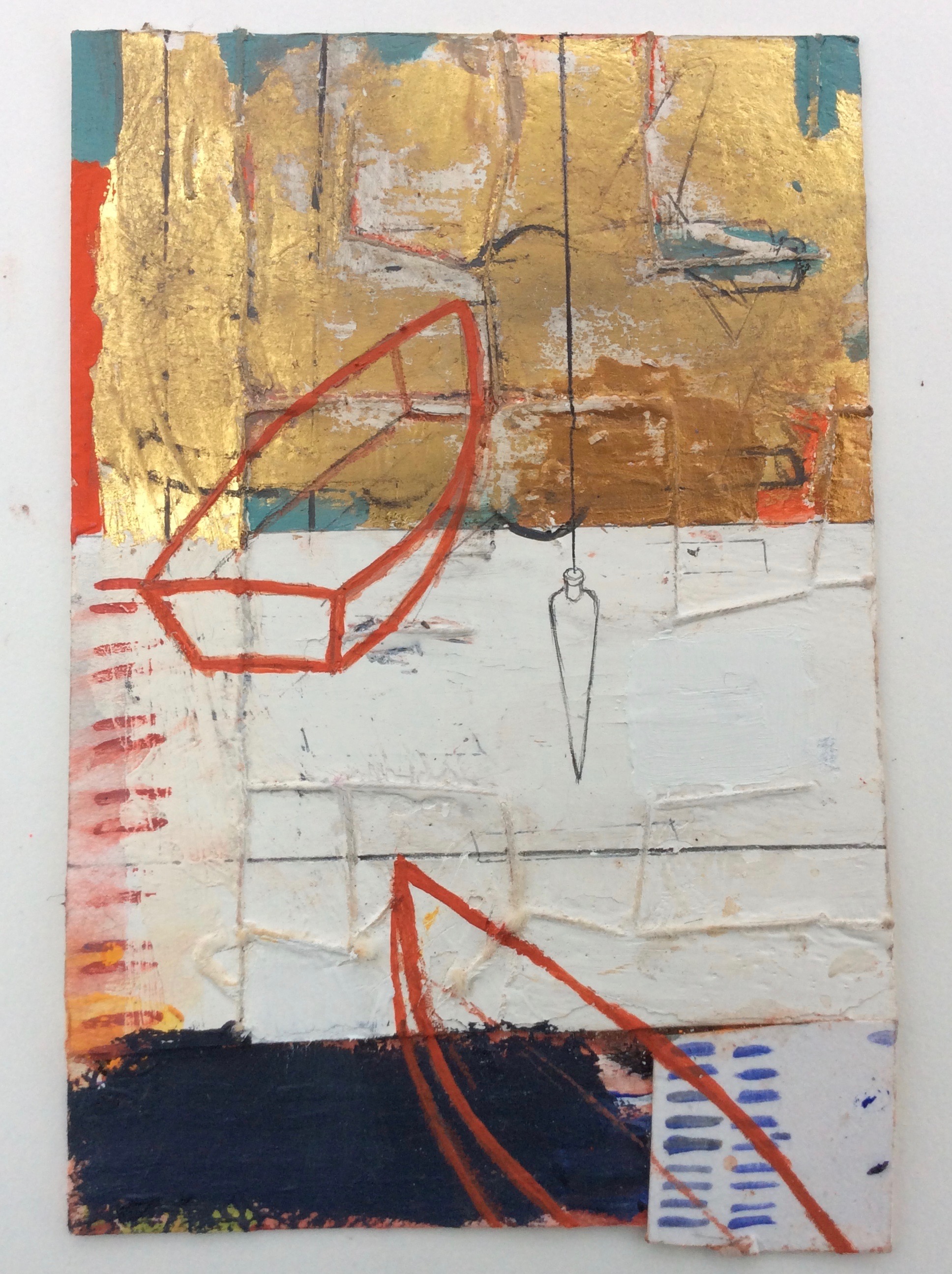 Rescue Boats- 5"x4" -mixed media on paper