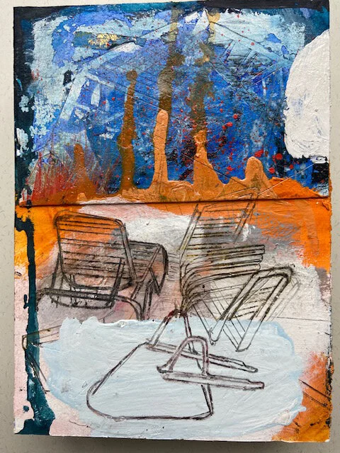   Morning At The Dump,  Metal Pile ,  5" x7"  2020. 