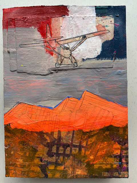   Burn Pile At The Dump, Goodbye , 5" x7" 2020. 