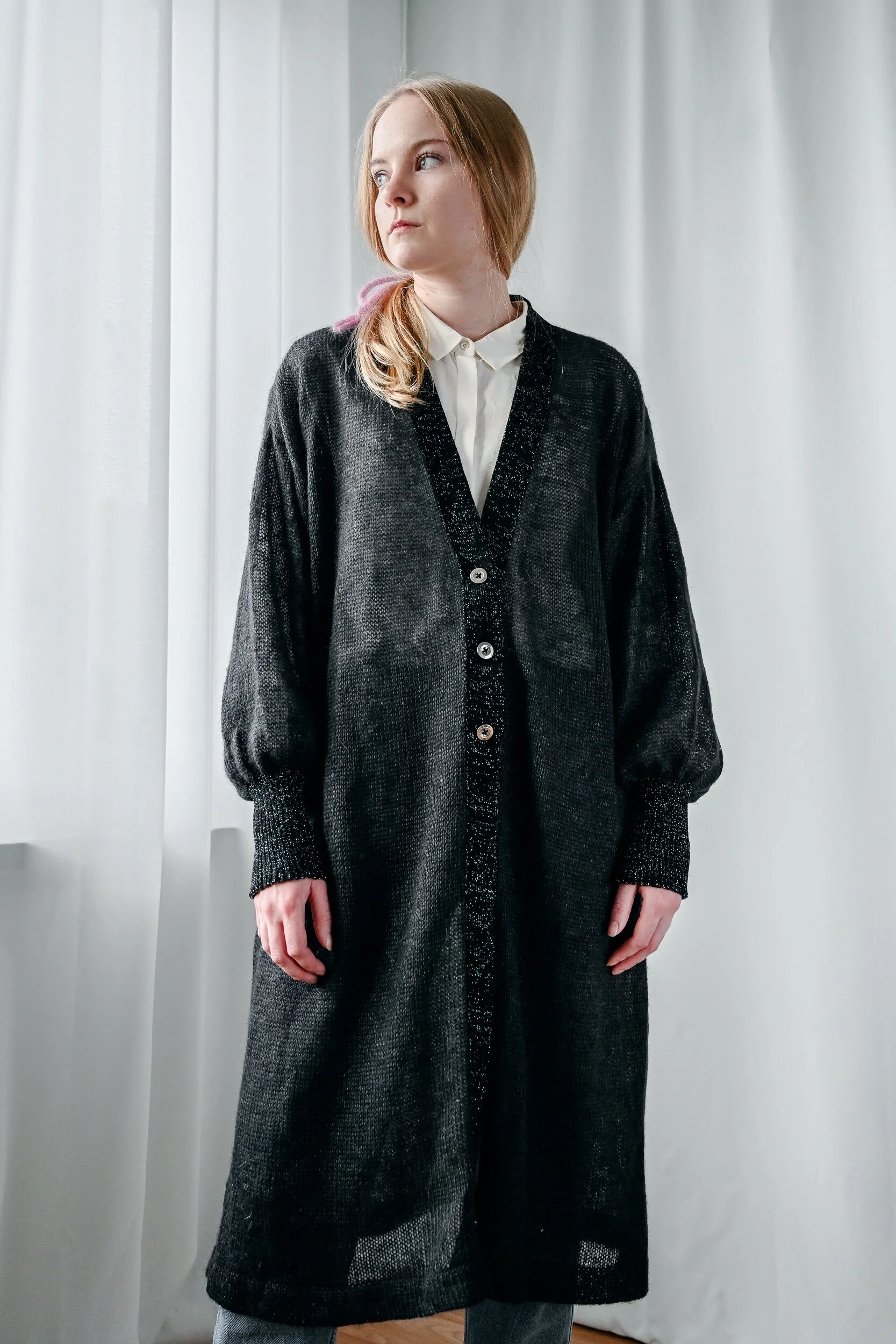 DONNA silk-mohair cardigan – black 