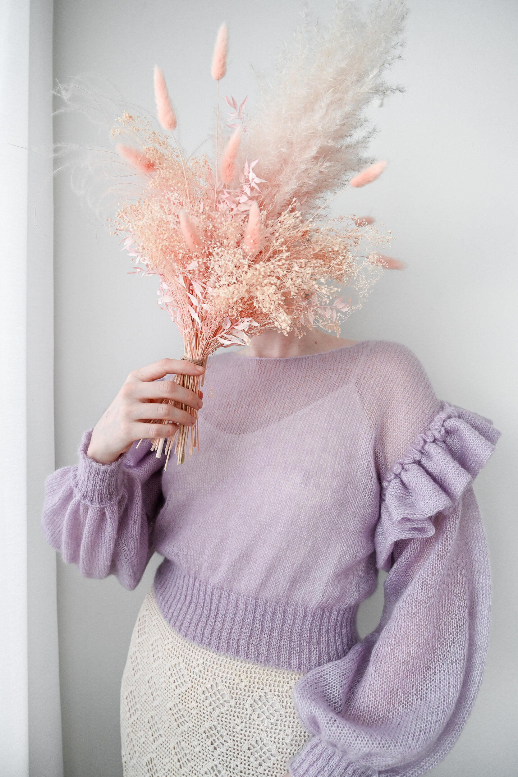 RUFFLES silk-mohair sweater – lavender 