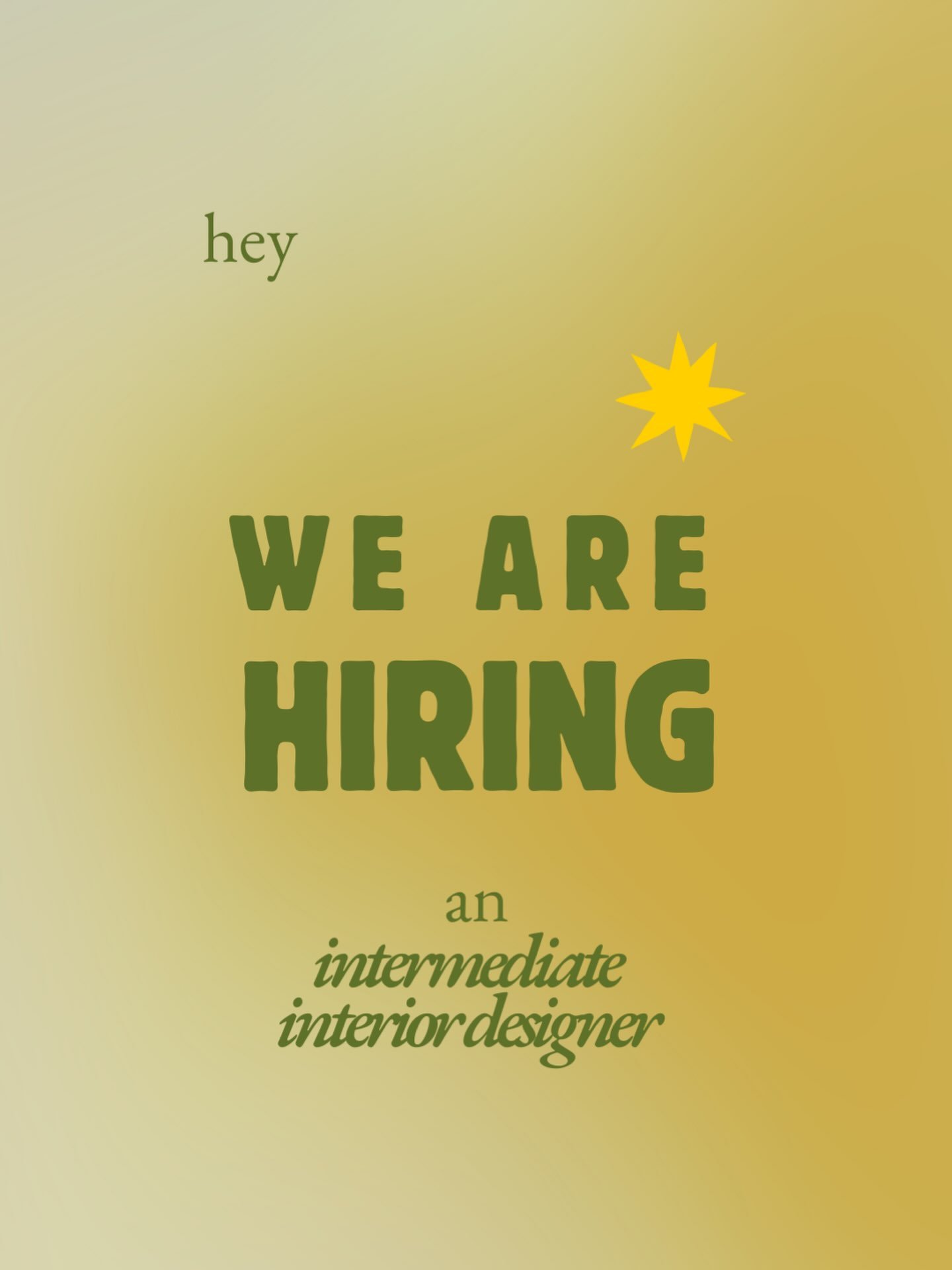 POSITION CLOSED ✨

If you consider yourself a ridiculously organized, AutoCAD-proficient, midcentury-loving intermediate designer, we want to meet you!

Requirements:

* a bachelor&rsquo;s degree in Interior Design from a CIDA-accredited institution
