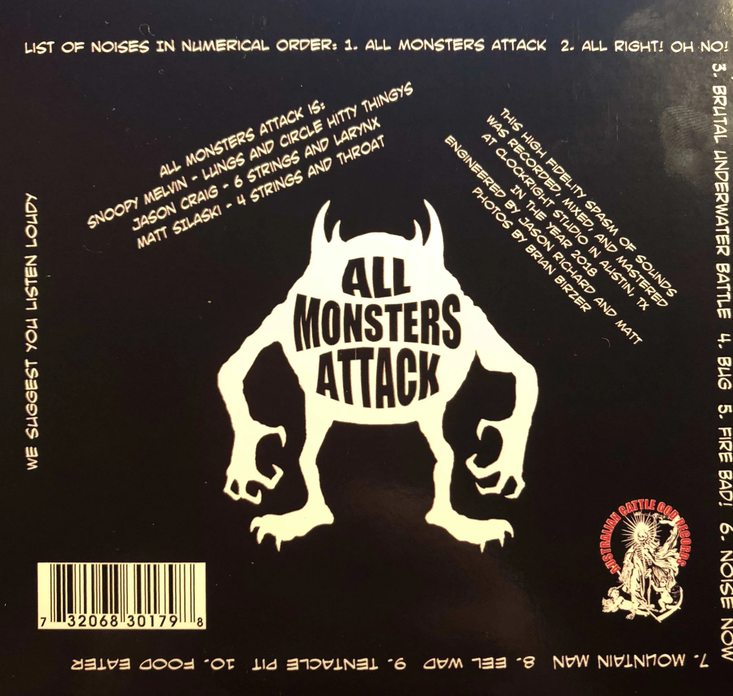 ACG38 All Monsters Attack - Escape From Brain Mountain (CD)  Australian  Cattle God