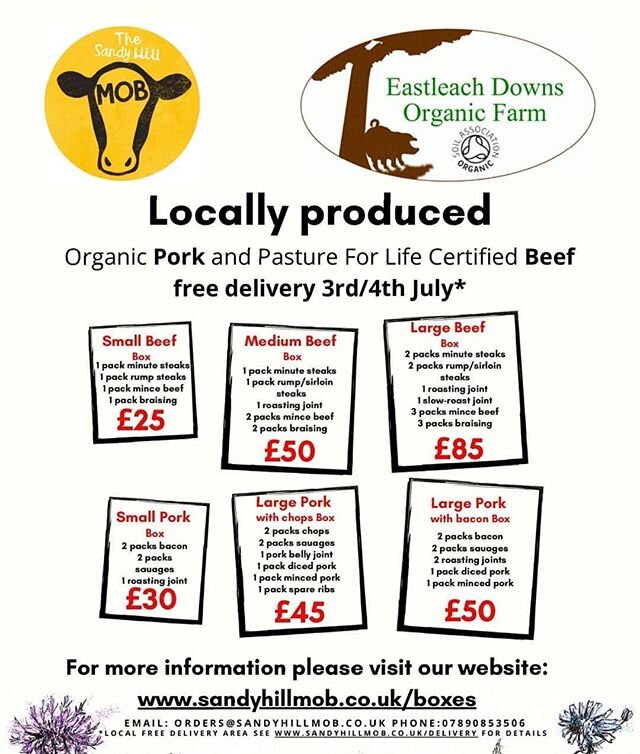 We're excited to tell you about our next beef sale! This time we're teaming up with our friends at Eastleach Downs Organic Farm and offering their fabulous pork from truly free range, organic, happy pigs, alongside our pasture-fed beef boxes. Scroll 