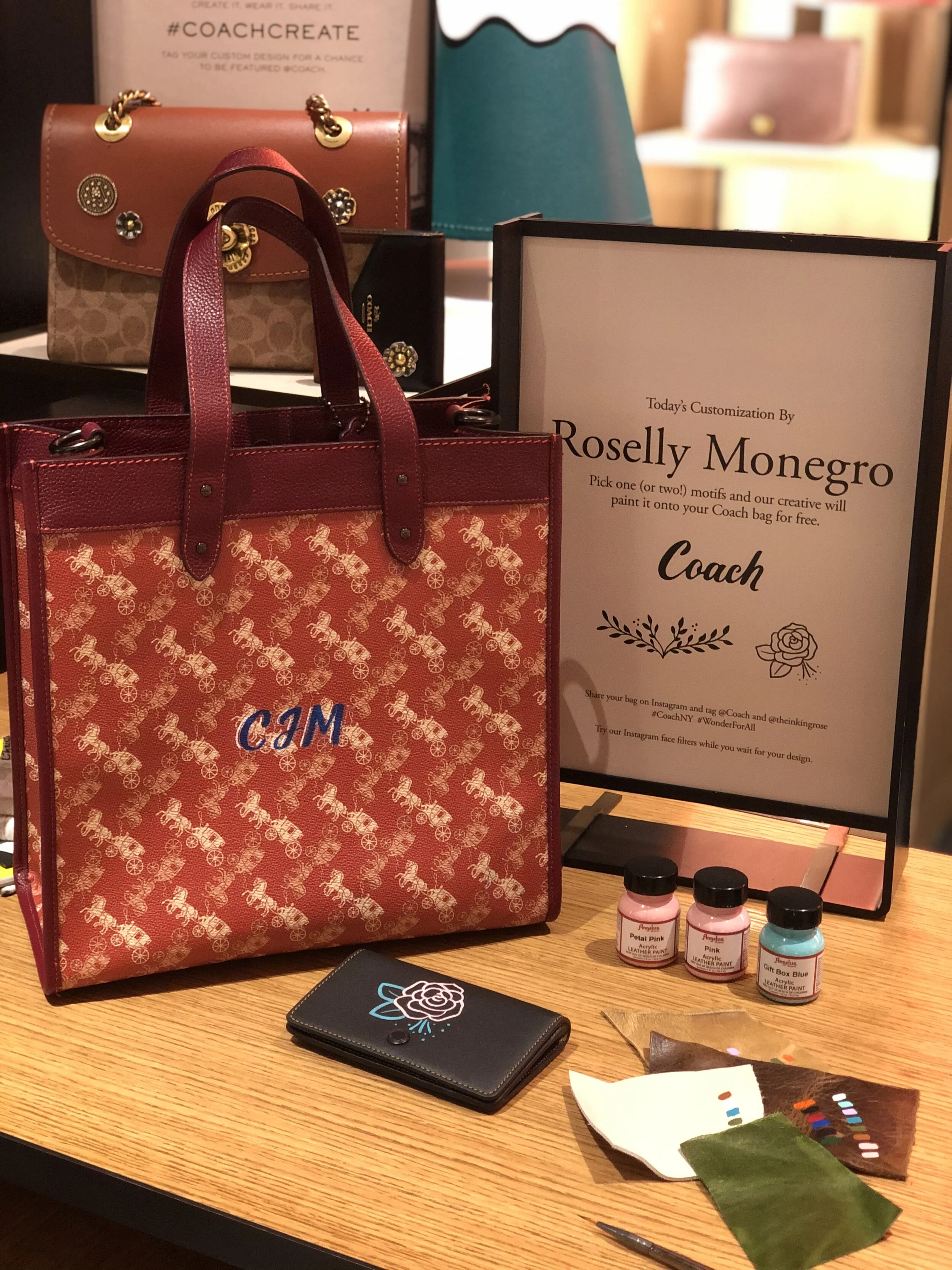 Live Painting On Leather for COACH!