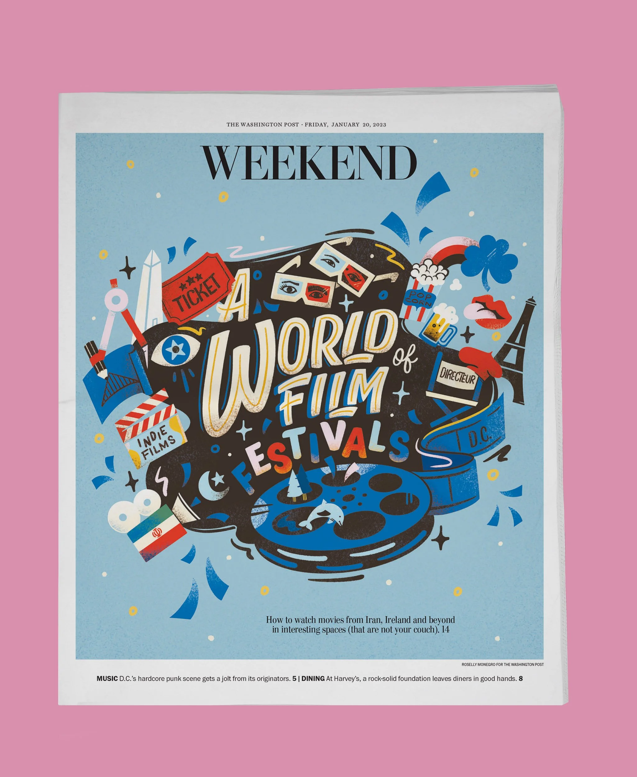 " A World of Film Festivals"  Editorial Illustration