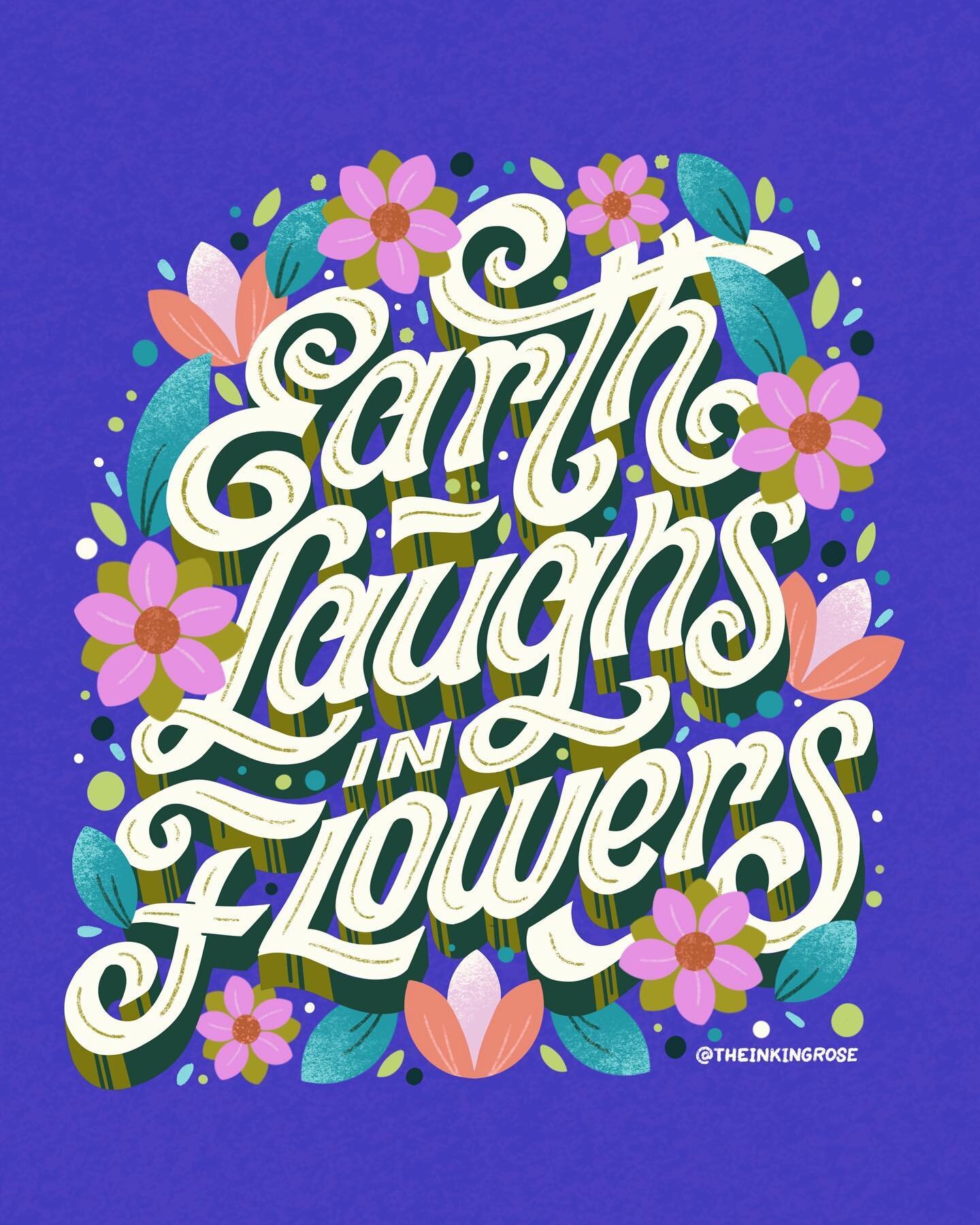 Earth laughs in flowers 💐 Let&rsquo;s keep it that way 💜 Happy Earth Day! Take care of Mother ✨
.
.
.

#earthday #earthday2023 #motherearthlove #flowers #floralillustration #letteringartist #handlettering  #typeyeah #typedesign #earthdayart #goodty