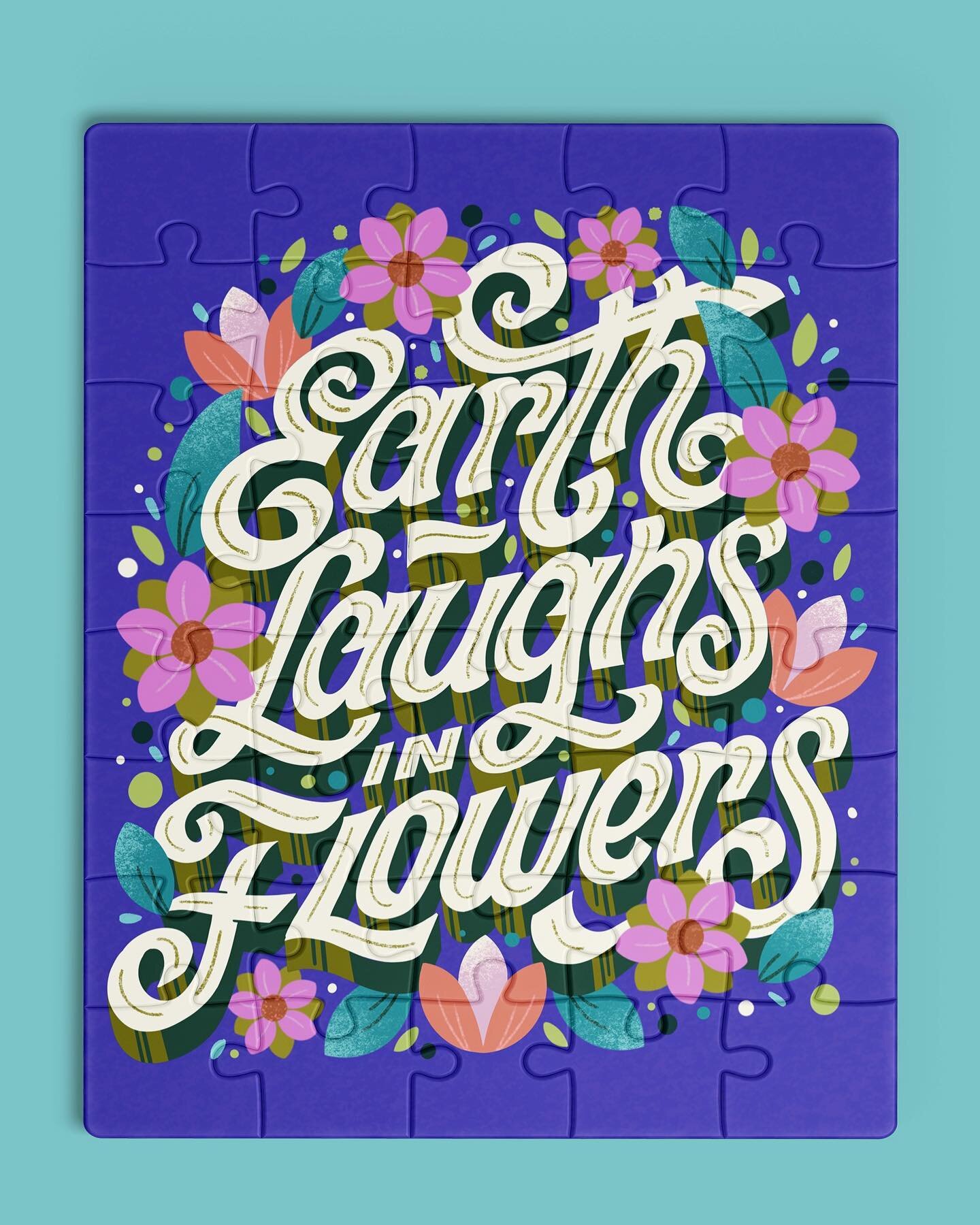 Manifesting Puzzles 🧩🌸 I&rsquo;d love to license my artwork to be placed on  puzzles ✨ 

I created this mockup with the Earth Day artwork I did this past weekend, and although the online mockup I found is not the most realistic looking mockup 😅 I 